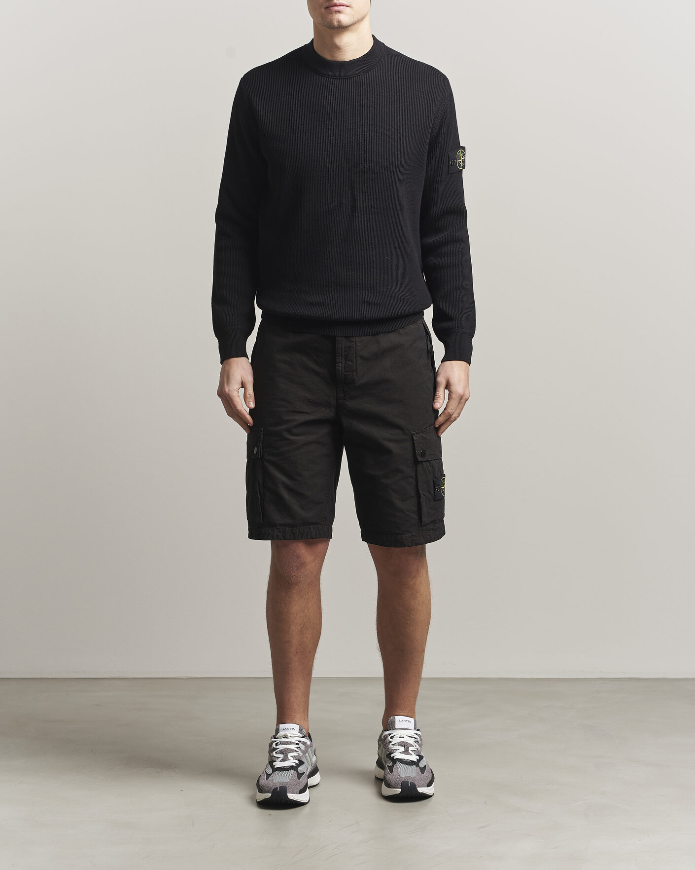 Heren | Truien | Stone Island | Ribbed Soft Organic Cotton Crewneck Black
