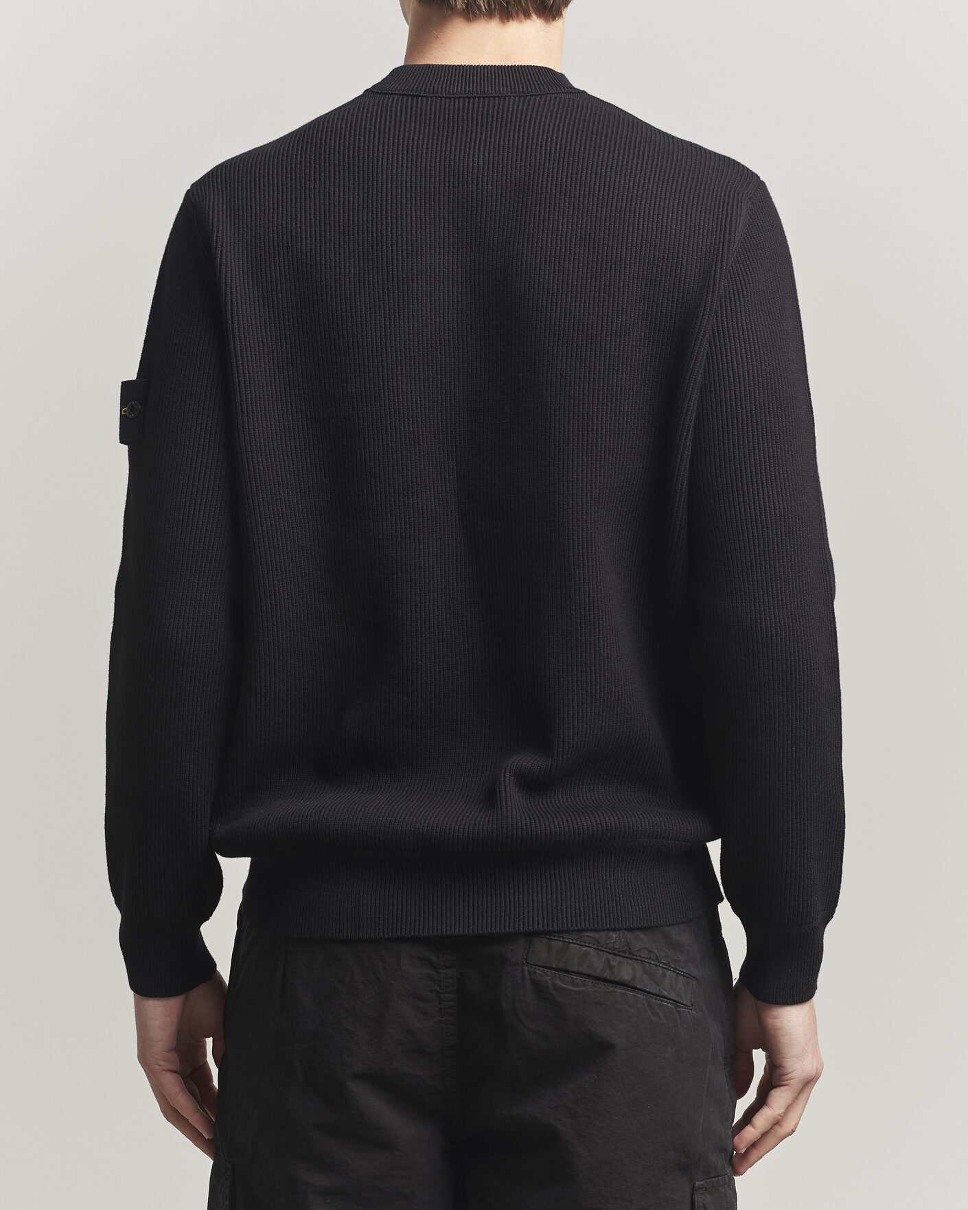 Heren | Truien | Stone Island | Ribbed Soft Organic Cotton Crewneck Black