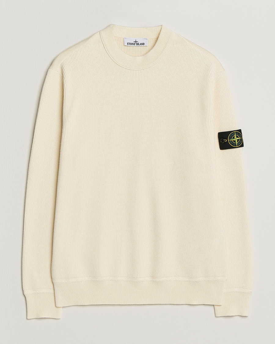 Heren | Truien | Stone Island | Ribbed Soft Organic Cotton Crewneck Ivory
