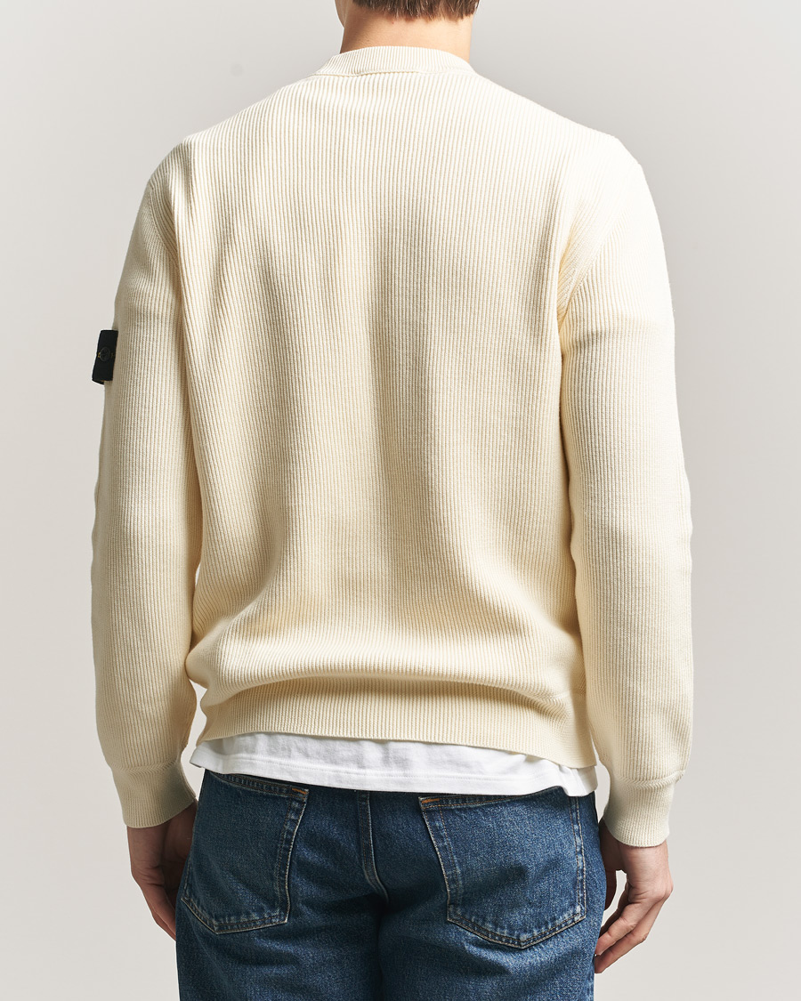 Heren | Truien | Stone Island | Ribbed Soft Organic Cotton Crewneck Ivory