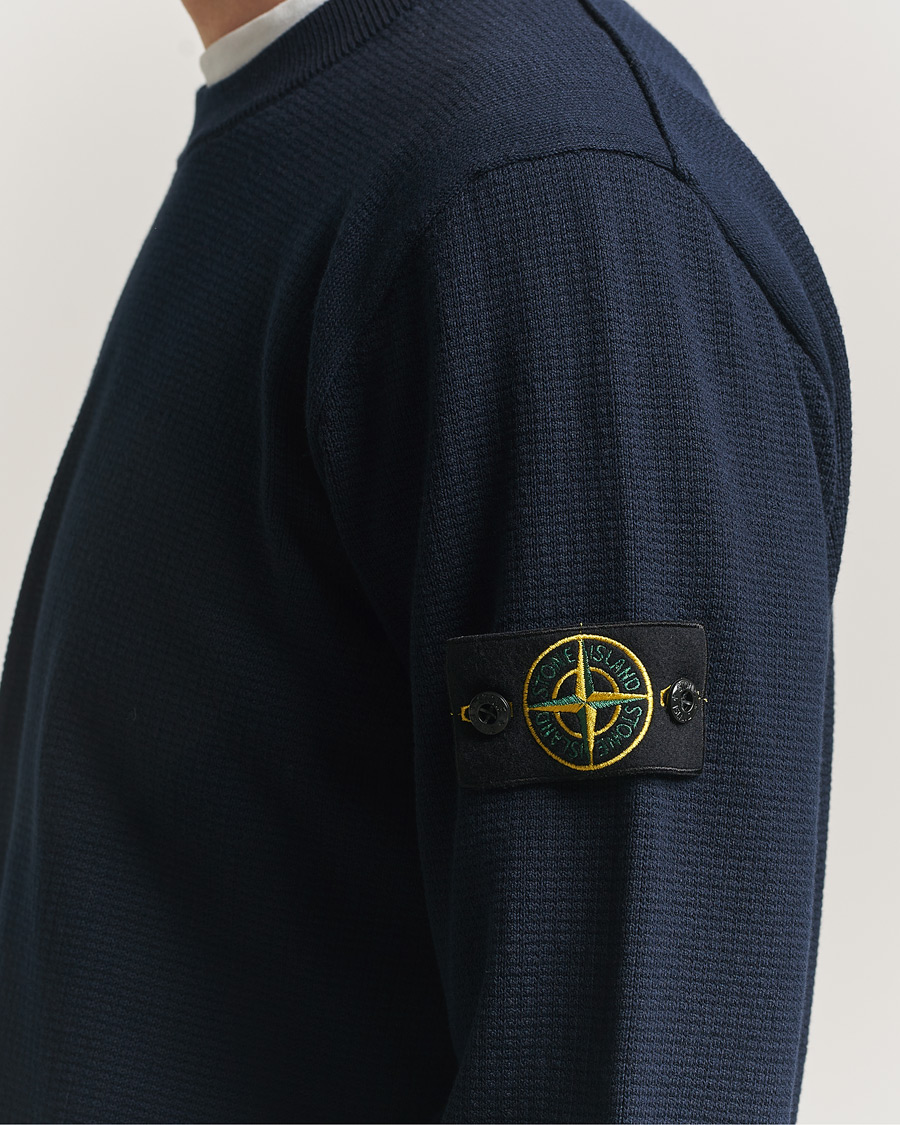 Heren | Truien | Stone Island | Micro Stitch Soft Organic Cotton Crewneck Navy