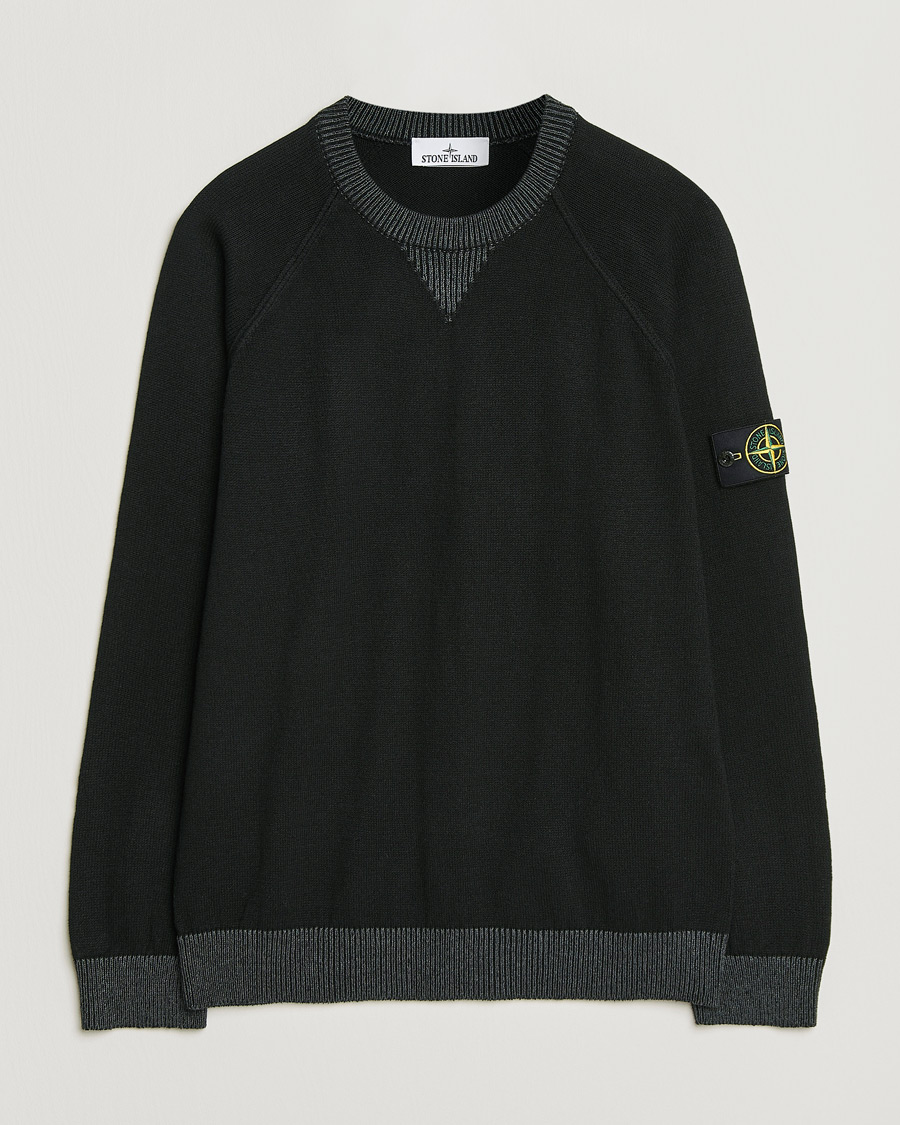 Homme | Pulls Et Tricots | Stone Island | Raw Hand Organic Cotton Raglan Crewneck Black