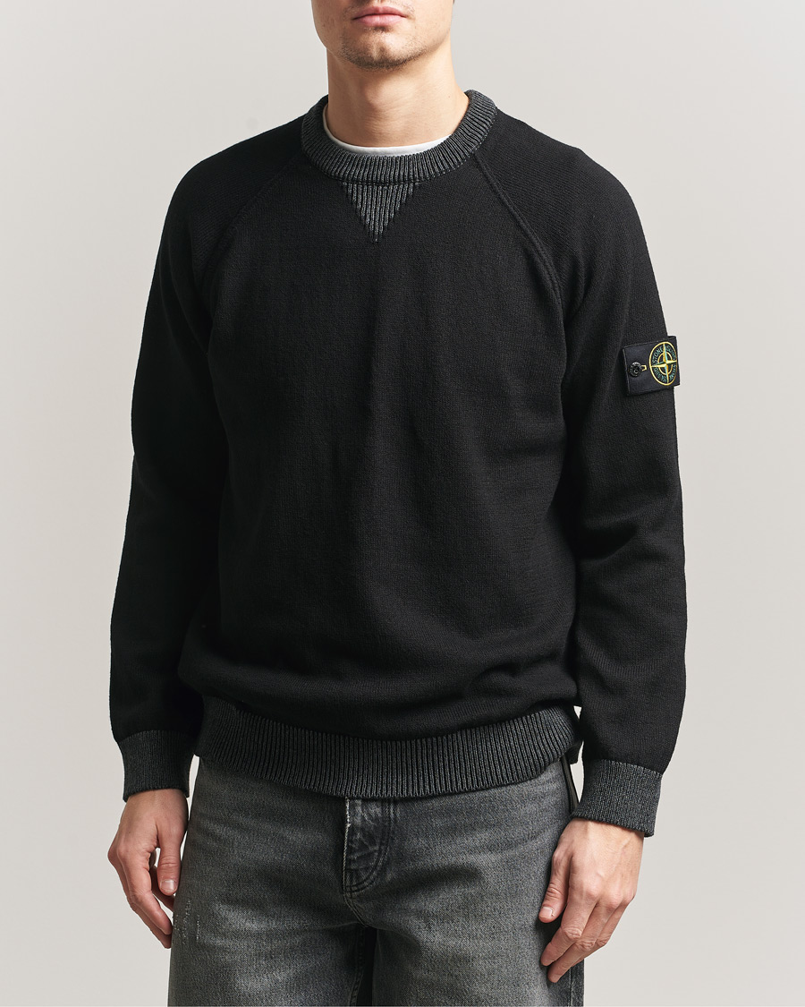Homme | Pulls Et Tricots | Stone Island | Raw Hand Organic Cotton Raglan Crewneck Black