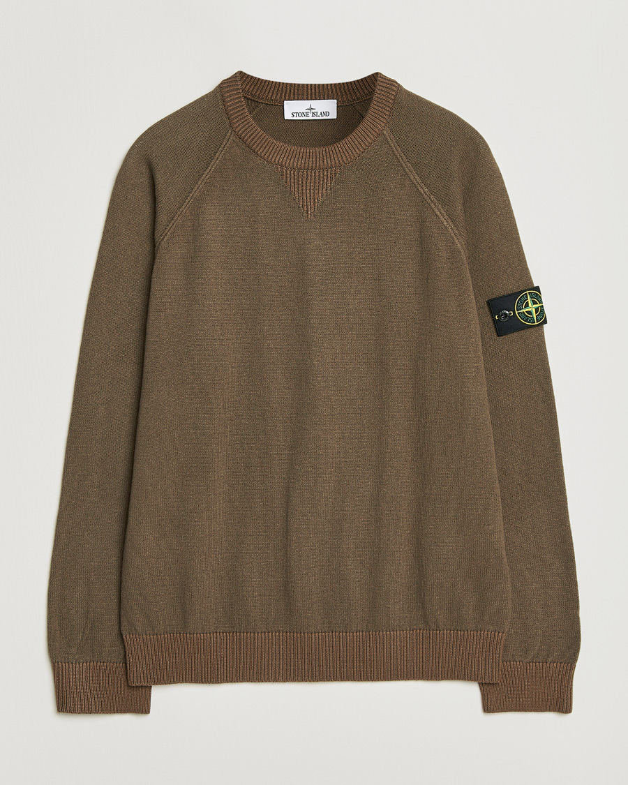 Homme | Pulls Et Tricots | Stone Island | Raw Hand Organic Cotton Raglan Crewneck Umber