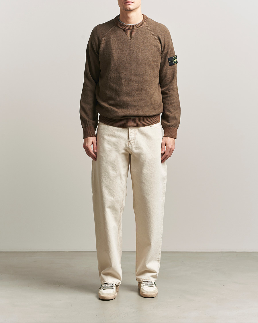 Heren | Truien | Stone Island | Raw Hand Organic Cotton Raglan Crewneck Umber