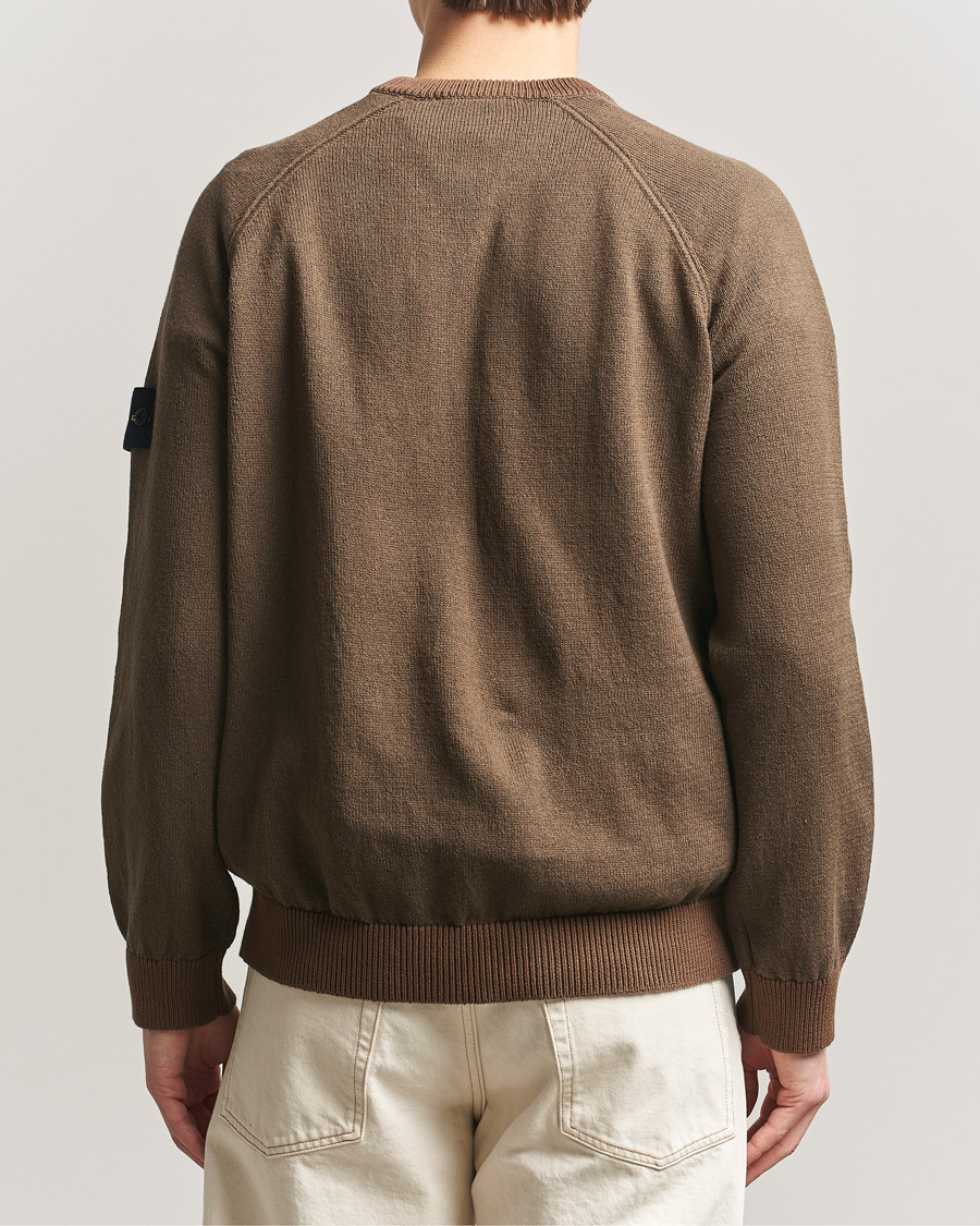 Homme | Pulls Et Tricots | Stone Island | Raw Hand Organic Cotton Raglan Crewneck Umber