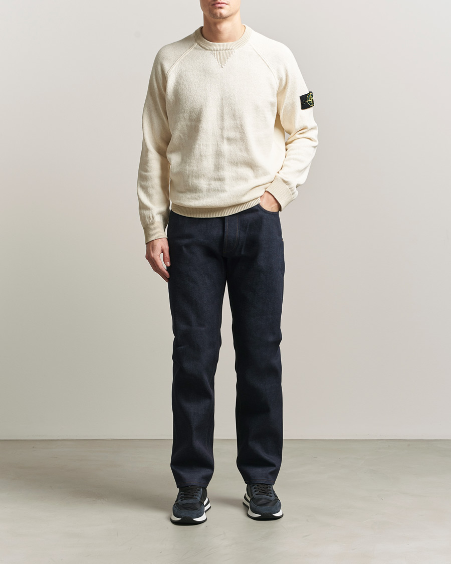 Homme | Pulls Et Tricots | Stone Island | Raw Hand Organic Cotton Raglan Crewneck Ivory