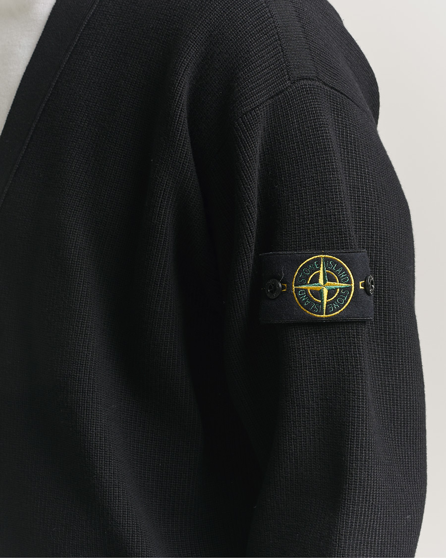 Homme | Pulls Et Tricots | Stone Island | Ribbed Soft Organic Cotton Cardigan Black