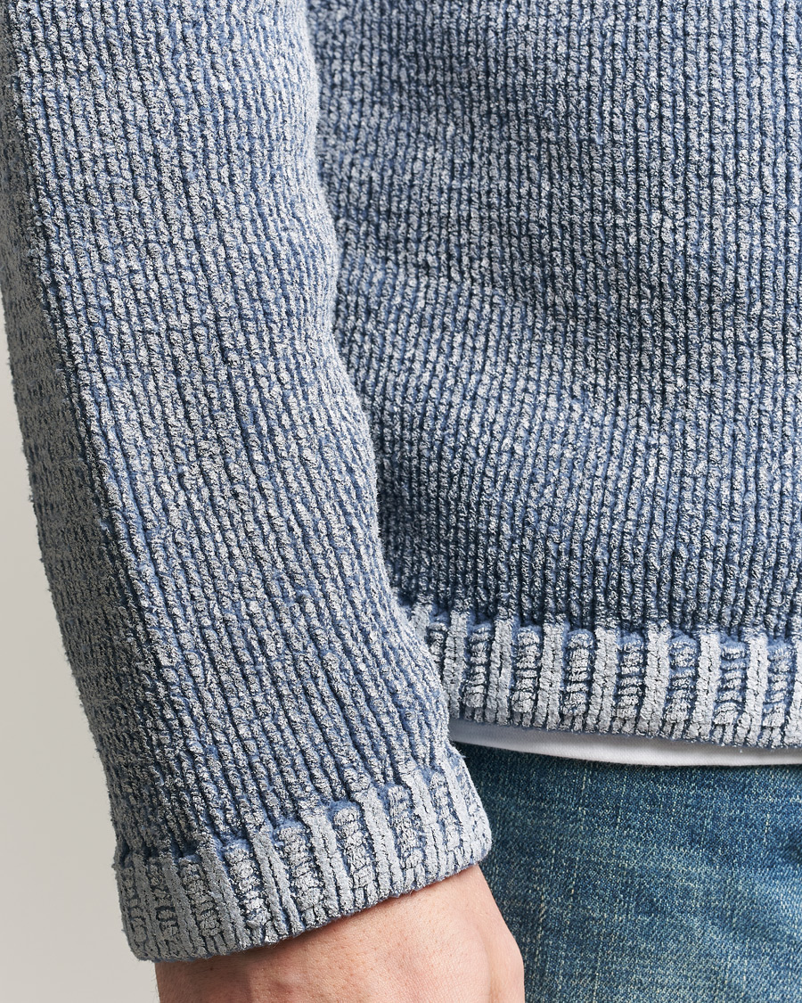 Heren | Truien | Stone Island | Cotton Chenille Degrade Print Crewneck Dark Blue