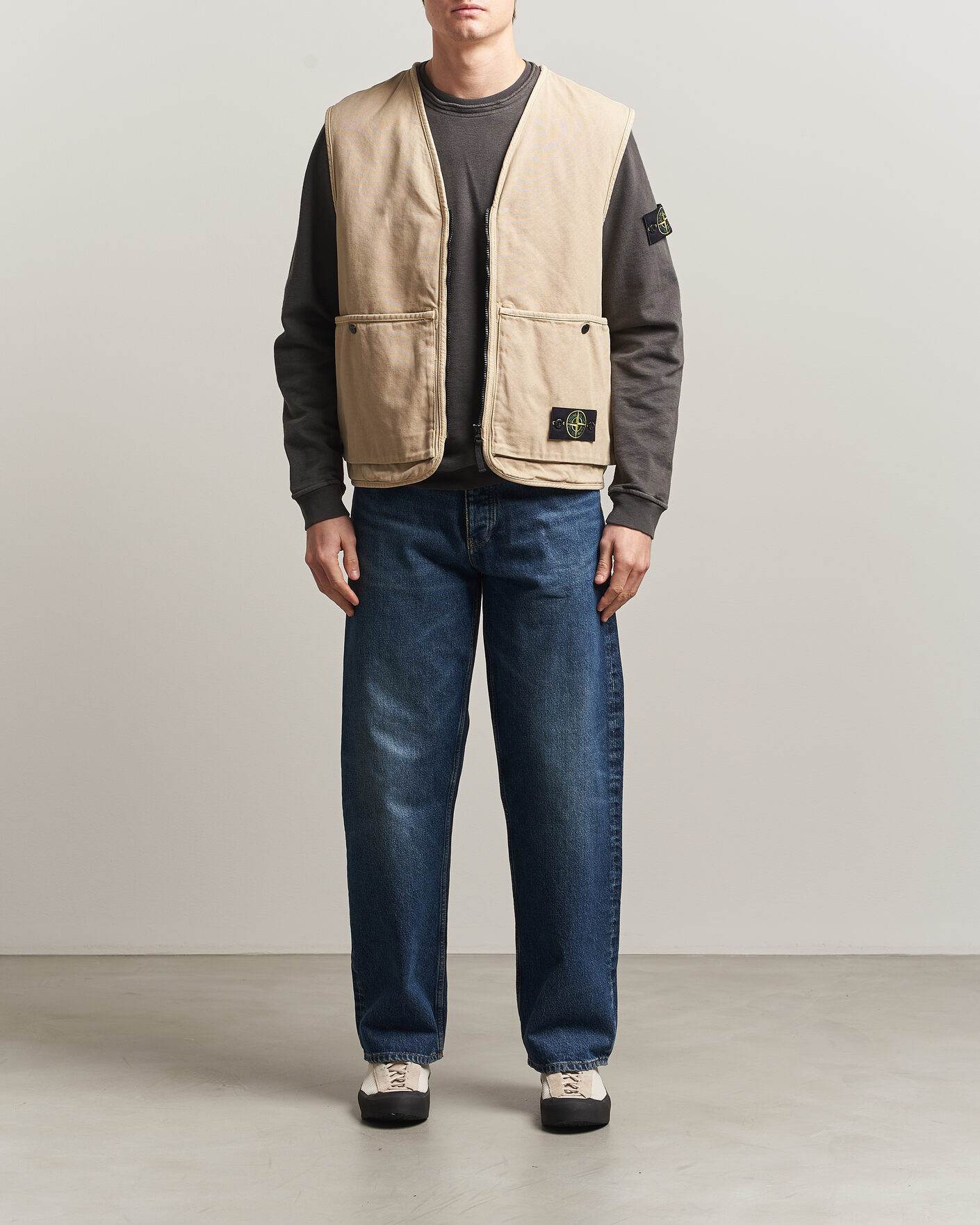 Homme | Gilets | Stone Island | Organic Panama Cotton Padded Vest Desert