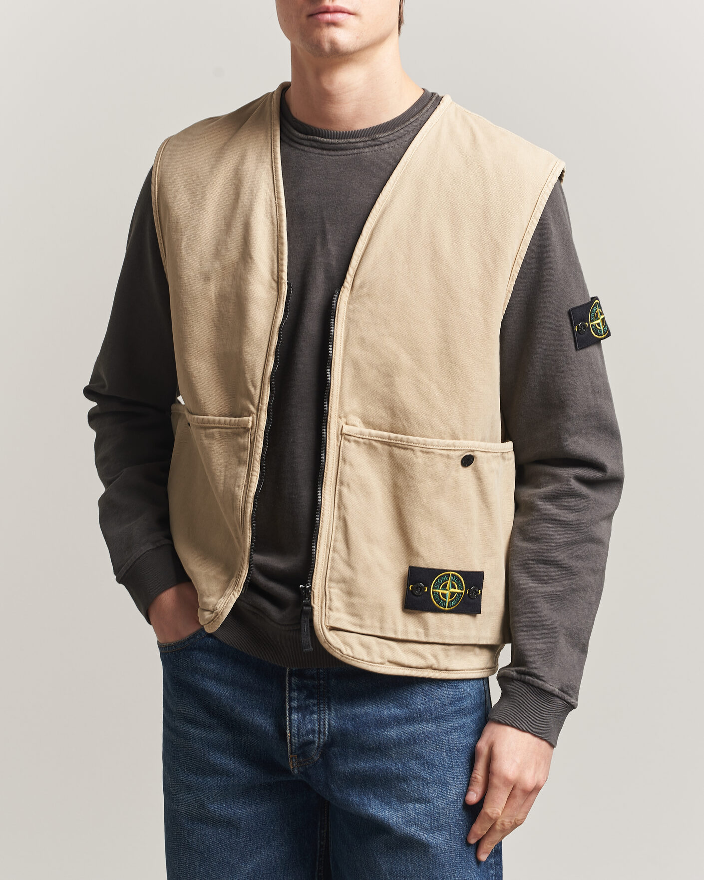 Homme | Gilets | Stone Island | Organic Panama Cotton Padded Vest Desert