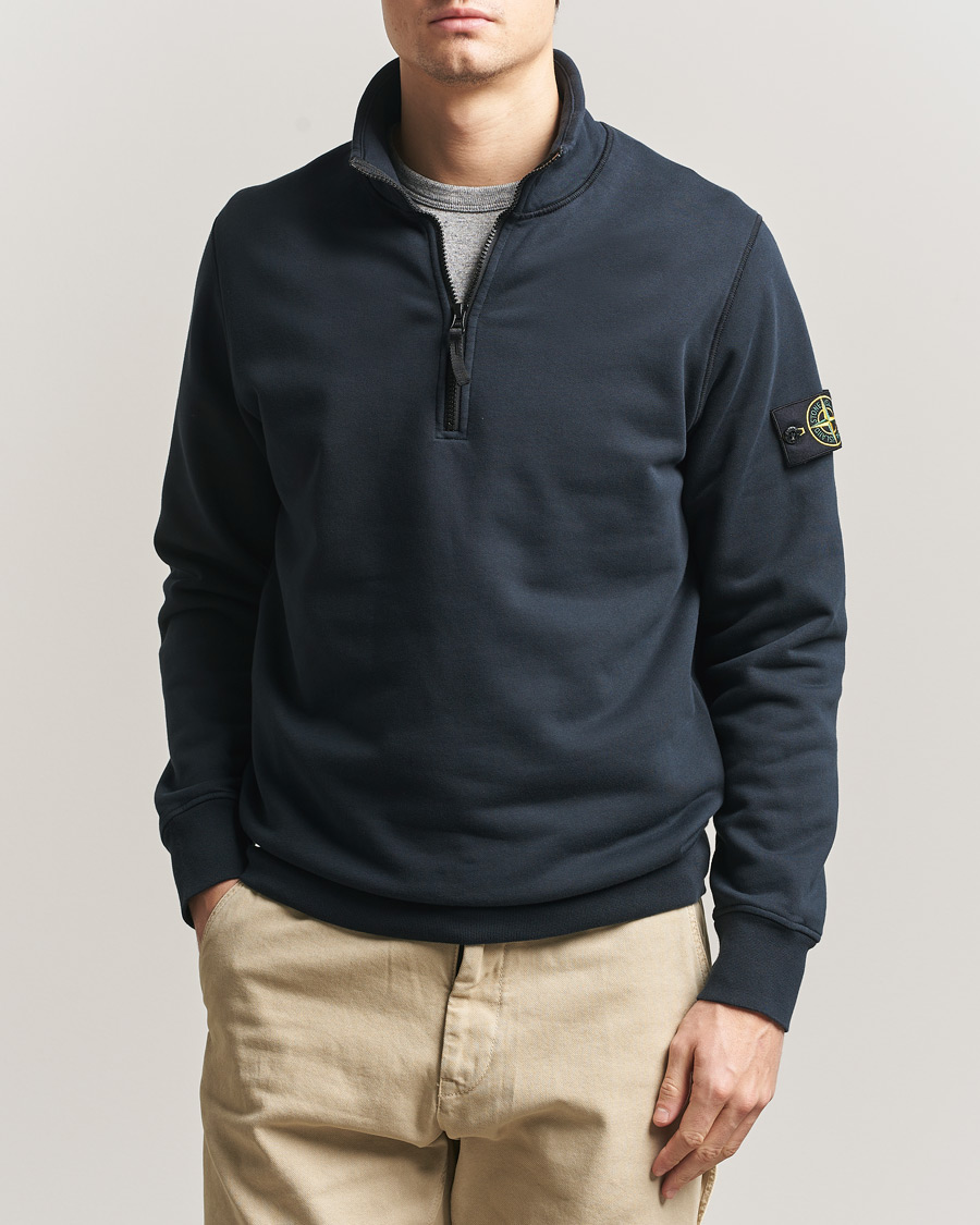 Homme | Pulls Et Tricots | Stone Island | Garment Dyed Fleece Half Zip Navy