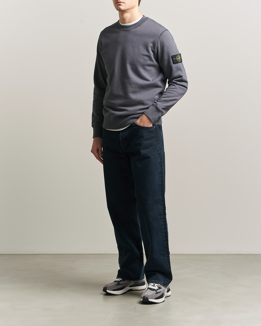 Homme | Pulls Et Tricots | Stone Island | Garment Dyed Fleece Sweatshirt Blue/Grey