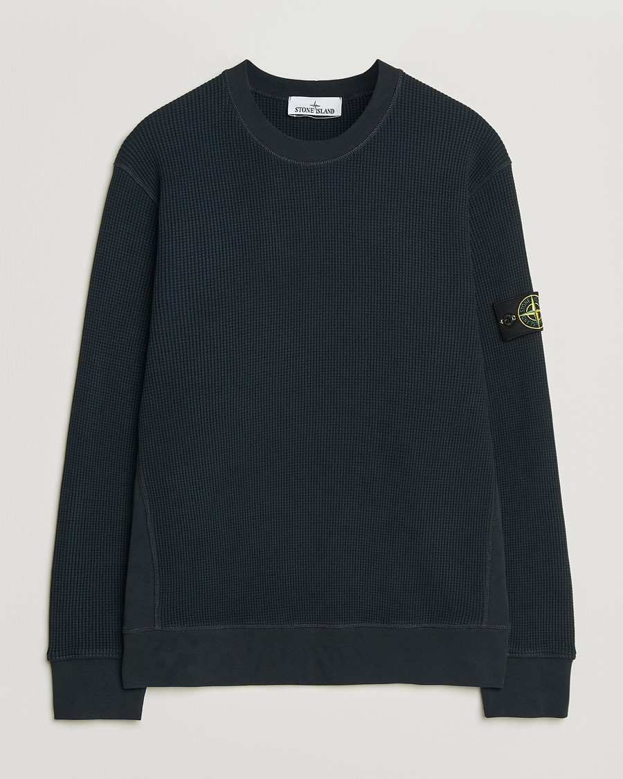Homme | Pulls Et Tricots | Stone Island | Organic Cotton Waffle Fleece Sweatshirt Navy