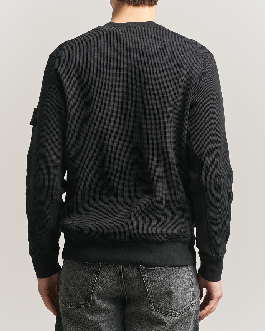 Homme | Pulls Et Tricots | Stone Island | Organic Cotton Waffle Fleece Sweatshirt Black