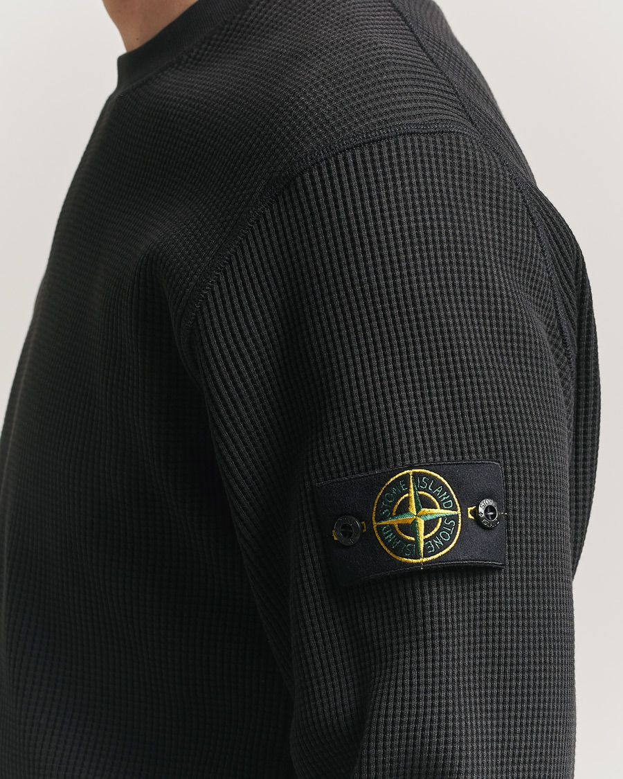 Homme | Pulls Et Tricots | Stone Island | Organic Cotton Waffle Fleece Sweatshirt Black