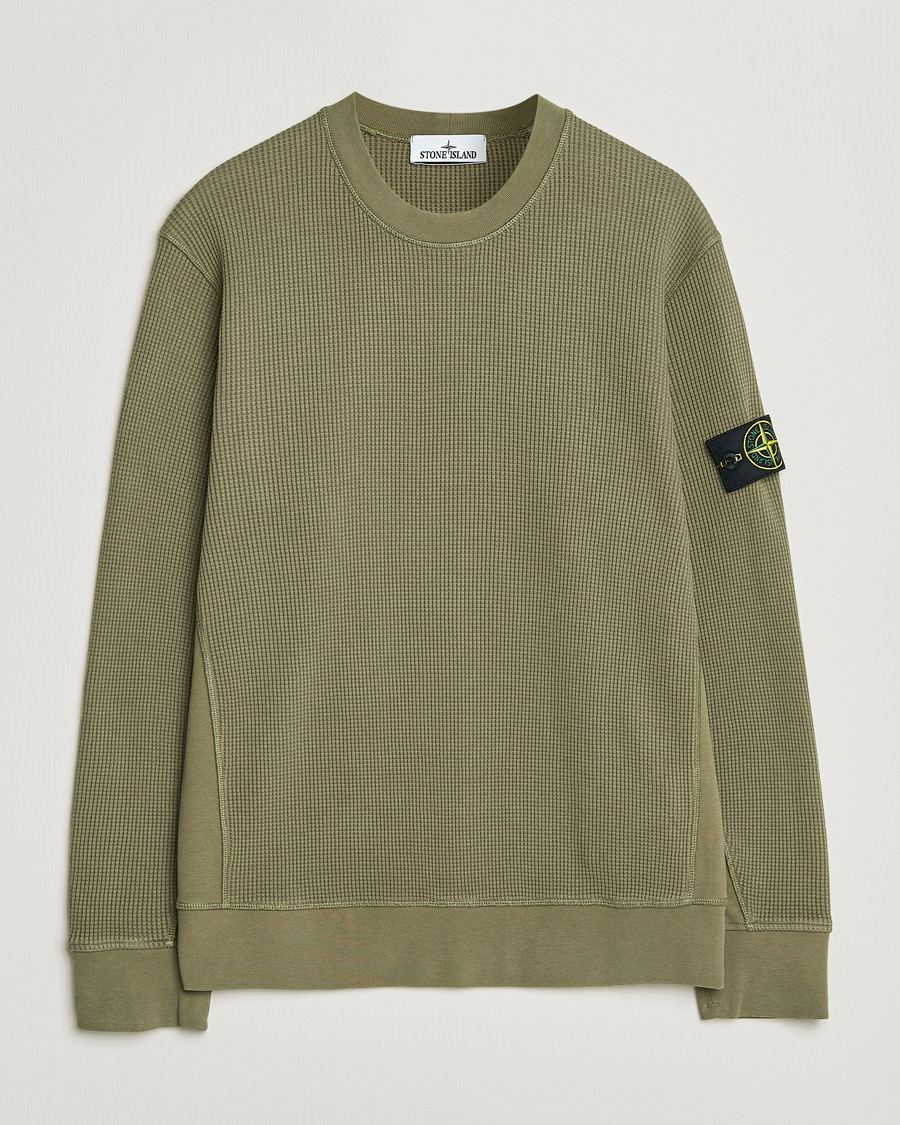 Heren | Truien | Stone Island | Organic Cotton Waffle Fleece Sweatshirt Military