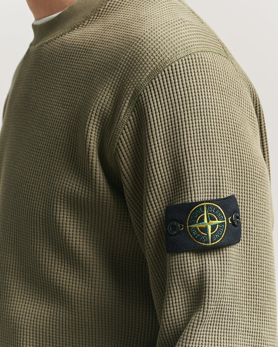 Heren | Truien | Stone Island | Organic Cotton Waffle Fleece Sweatshirt Military
