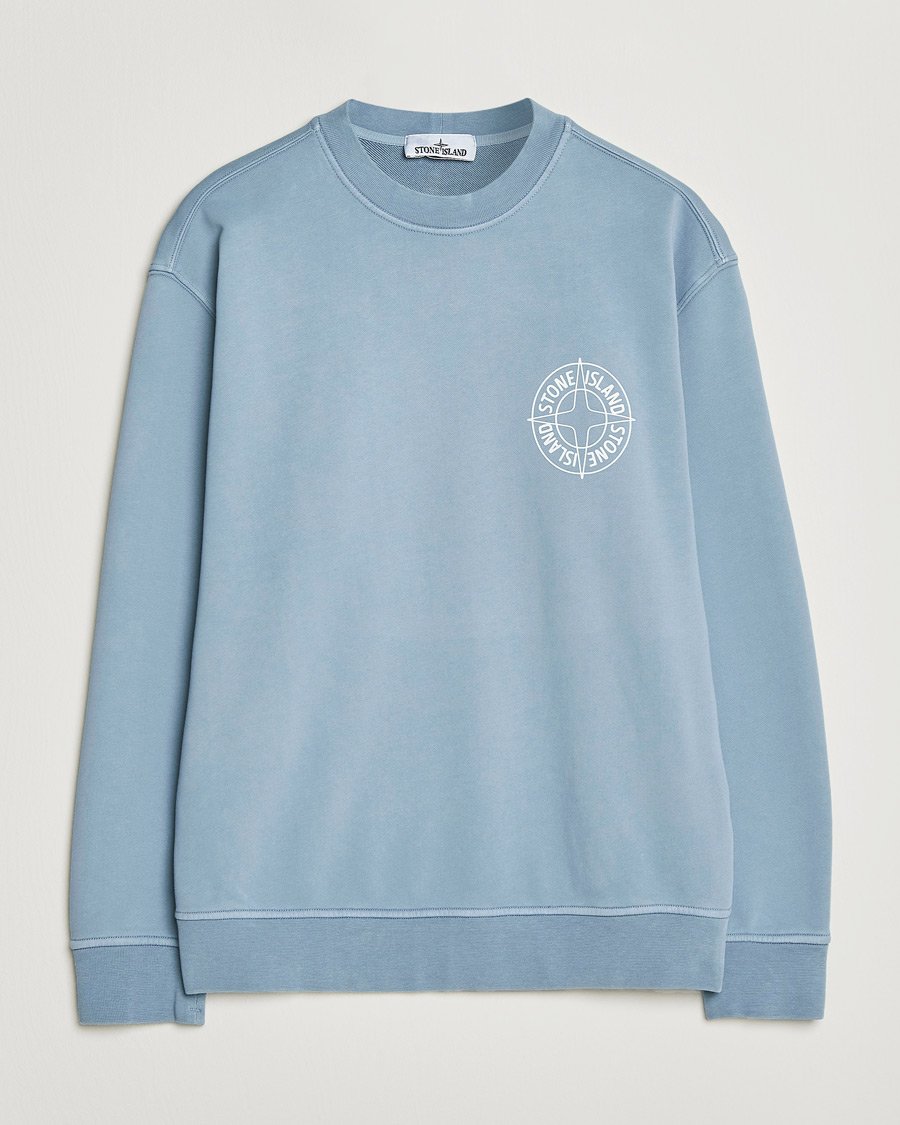 Homme | Pulls Et Tricots | Stone Island | Cotton Fleece Printed Logo Sweatshirt Dark Blue