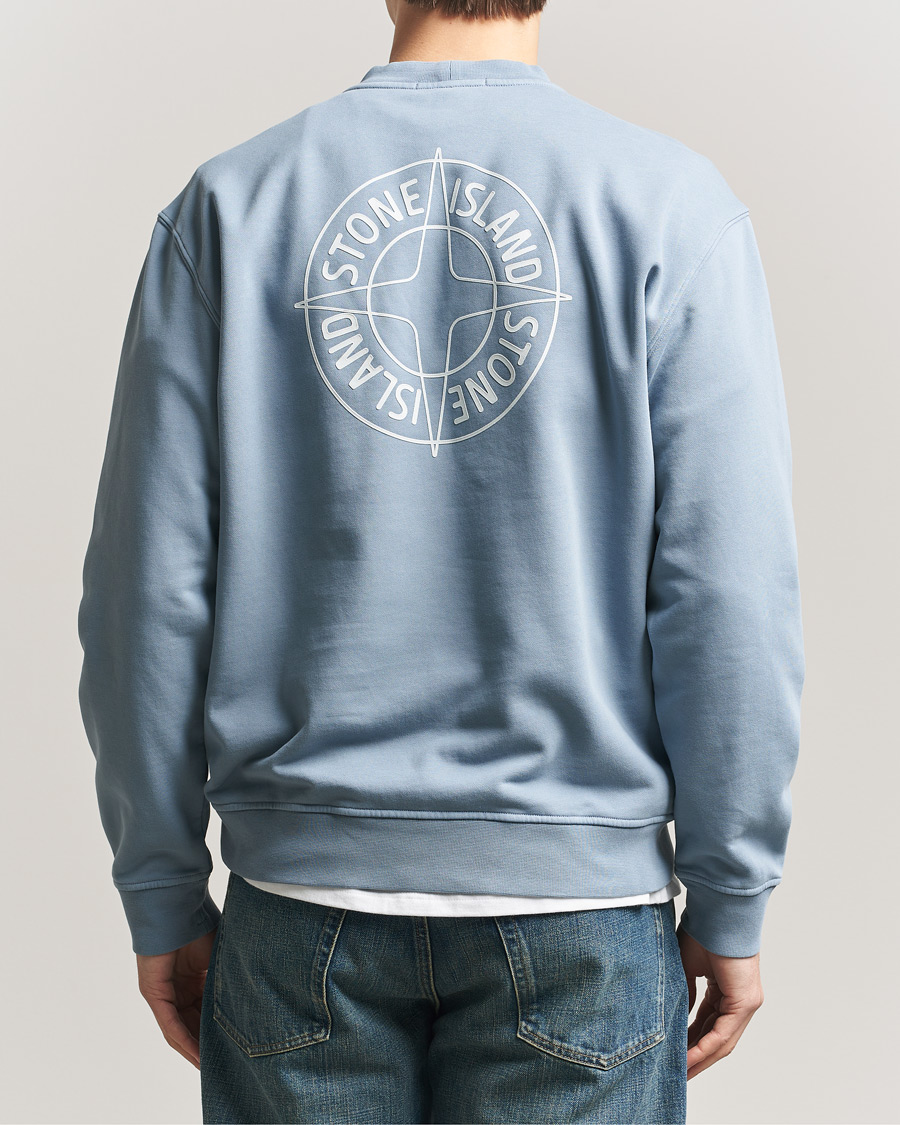 Homme | Pulls Et Tricots | Stone Island | Cotton Fleece Printed Logo Sweatshirt Dark Blue