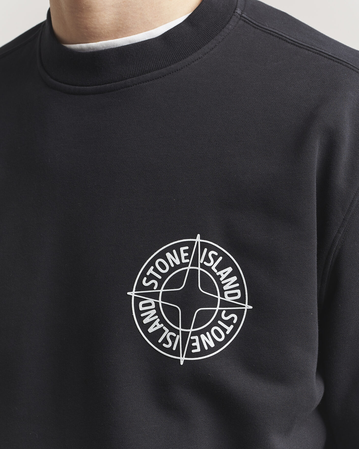 Homme | Pulls Et Tricots | Stone Island | Cotton Fleece Printed Logo Sweatshirt Black