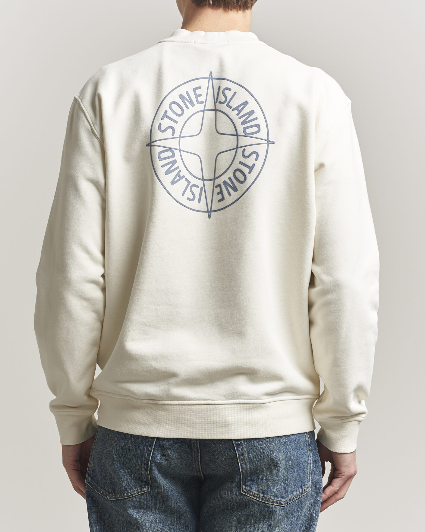 Heren | Truien | Stone Island | Cotton Fleece Printed Logo Sweatshirt Ivory