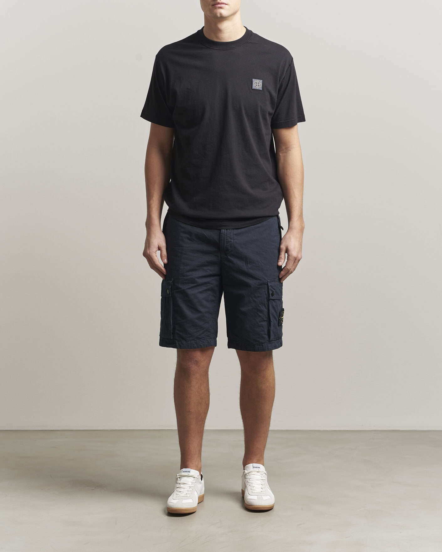 Heren | Korte broek | Stone Island | Brushed Cotton Canvas Cargo Shorts Navy