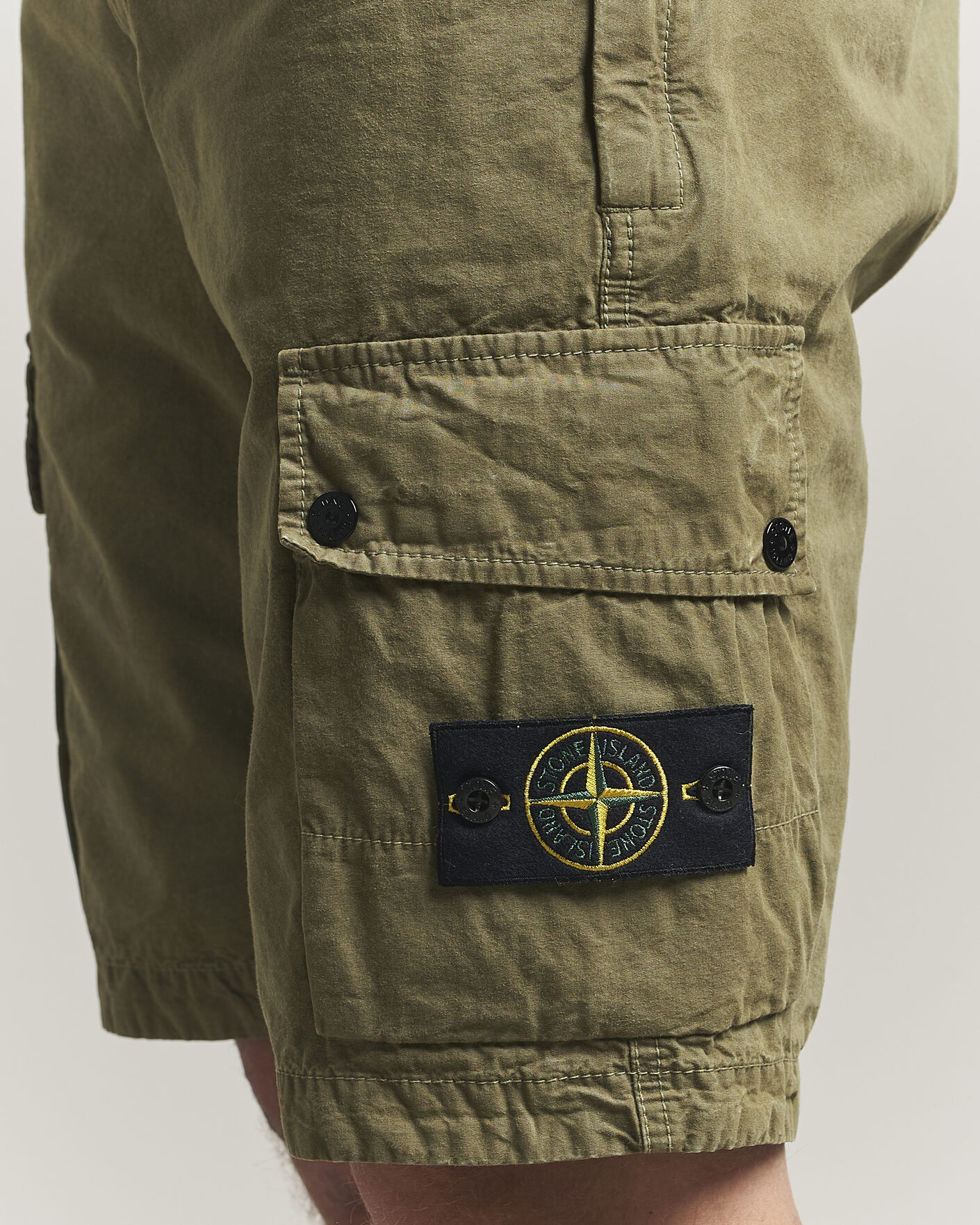 Homme | Shorts | Stone Island | Brushed Cotton Canvas Cargo Shorts Military Green