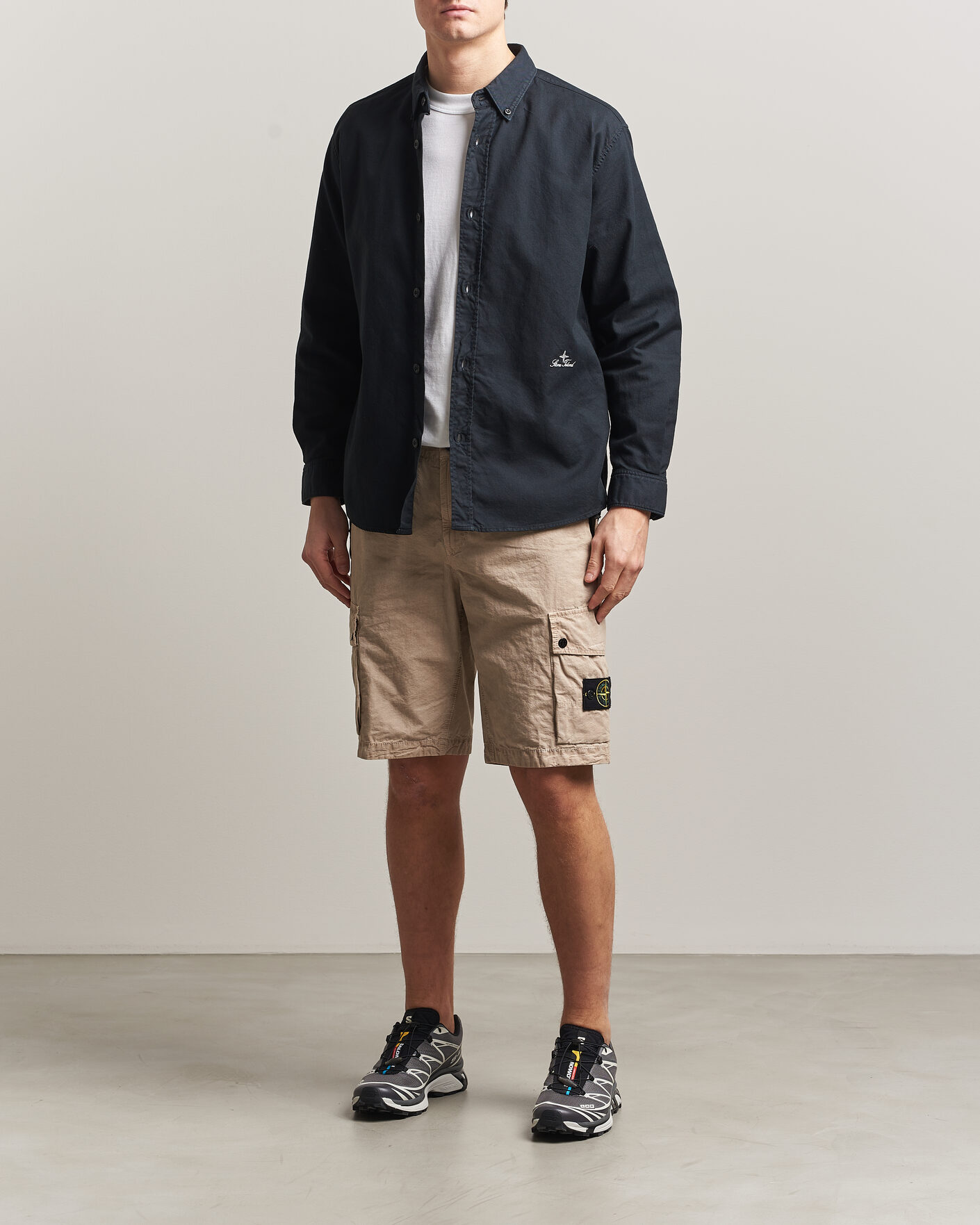 Heren | Korte broek | Stone Island | Brushed Cotton Canvas Cargo Shorts Desert