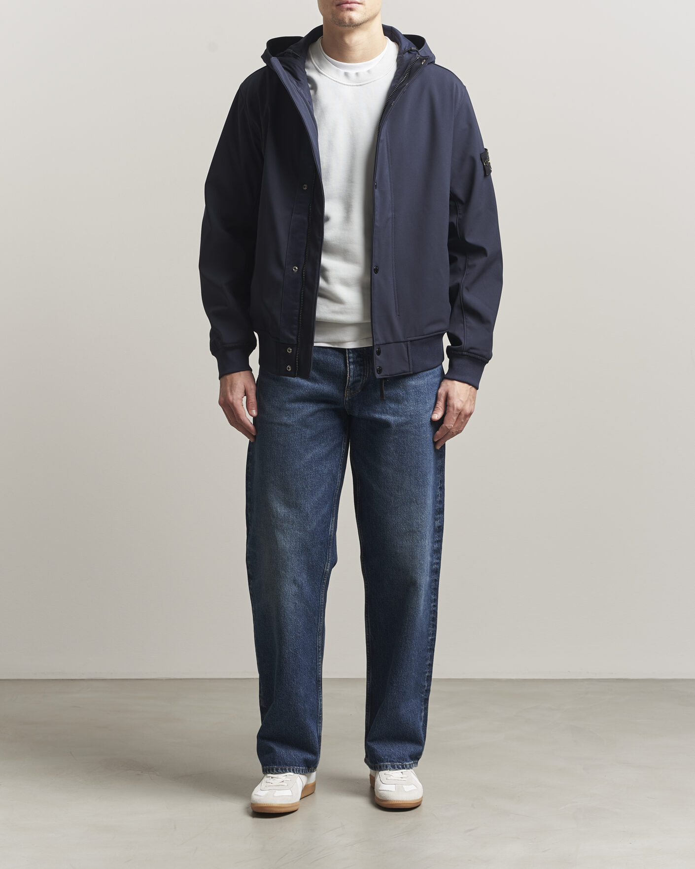 Heren | Jassen | Stone Island | Soft Shell Hooded Jacket Navy