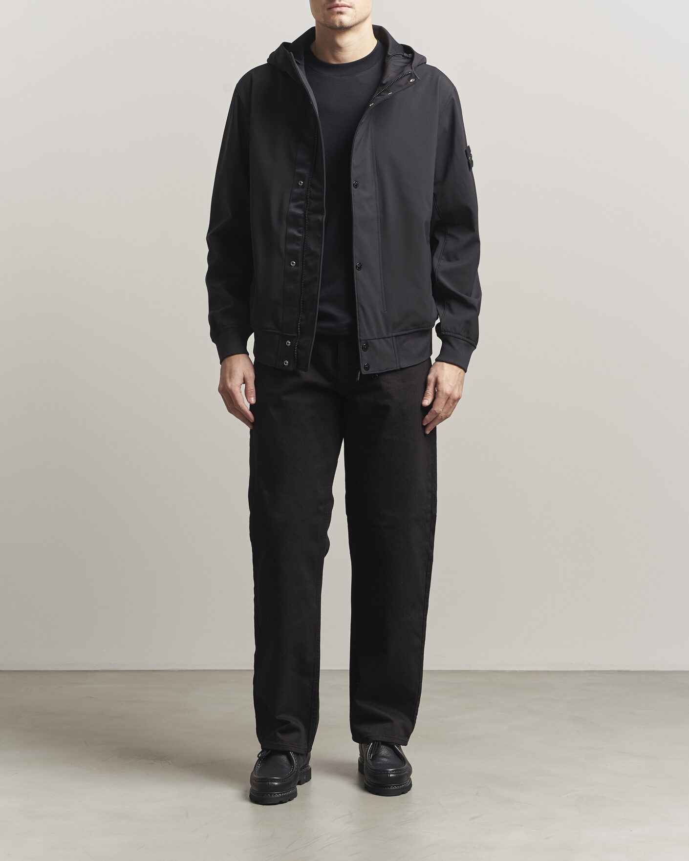 Homme | Manteaux Et Vestes | Stone Island | Soft Shell Hooded Jacket Black