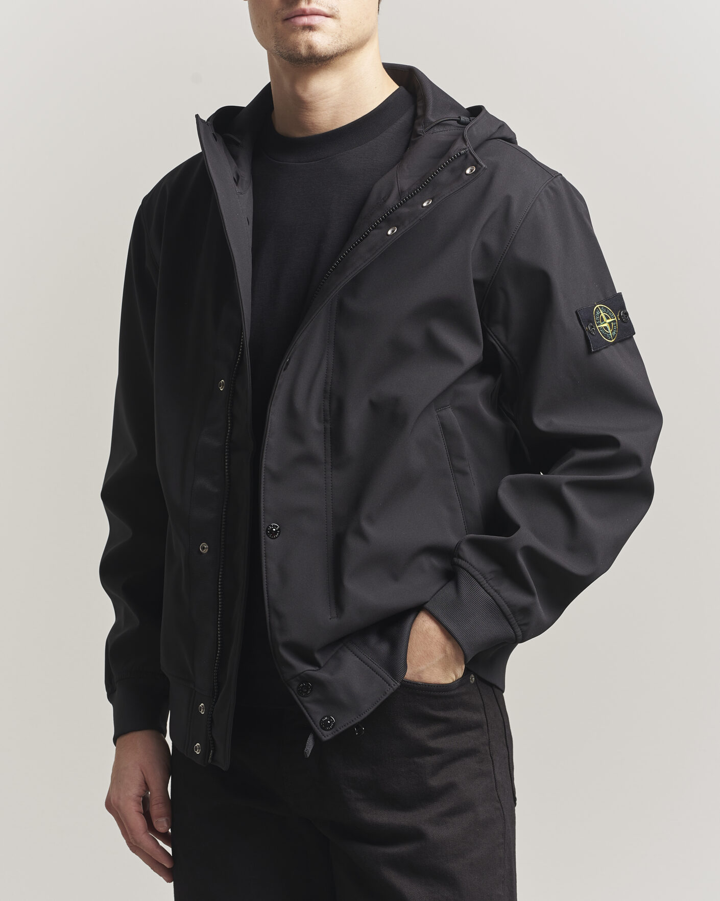 Homme | Manteaux Et Vestes | Stone Island | Soft Shell Hooded Jacket Black