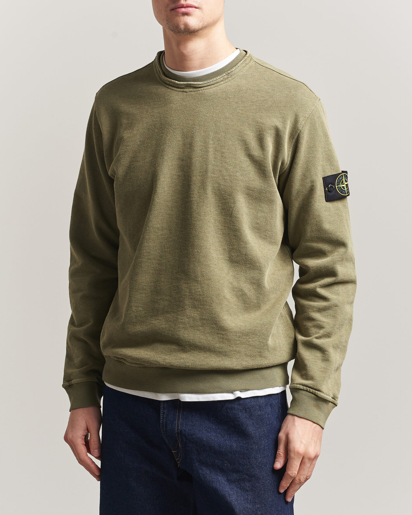 Heren | Truien | Stone Island | Old Dyed Cotton Sweatshirt Military Green