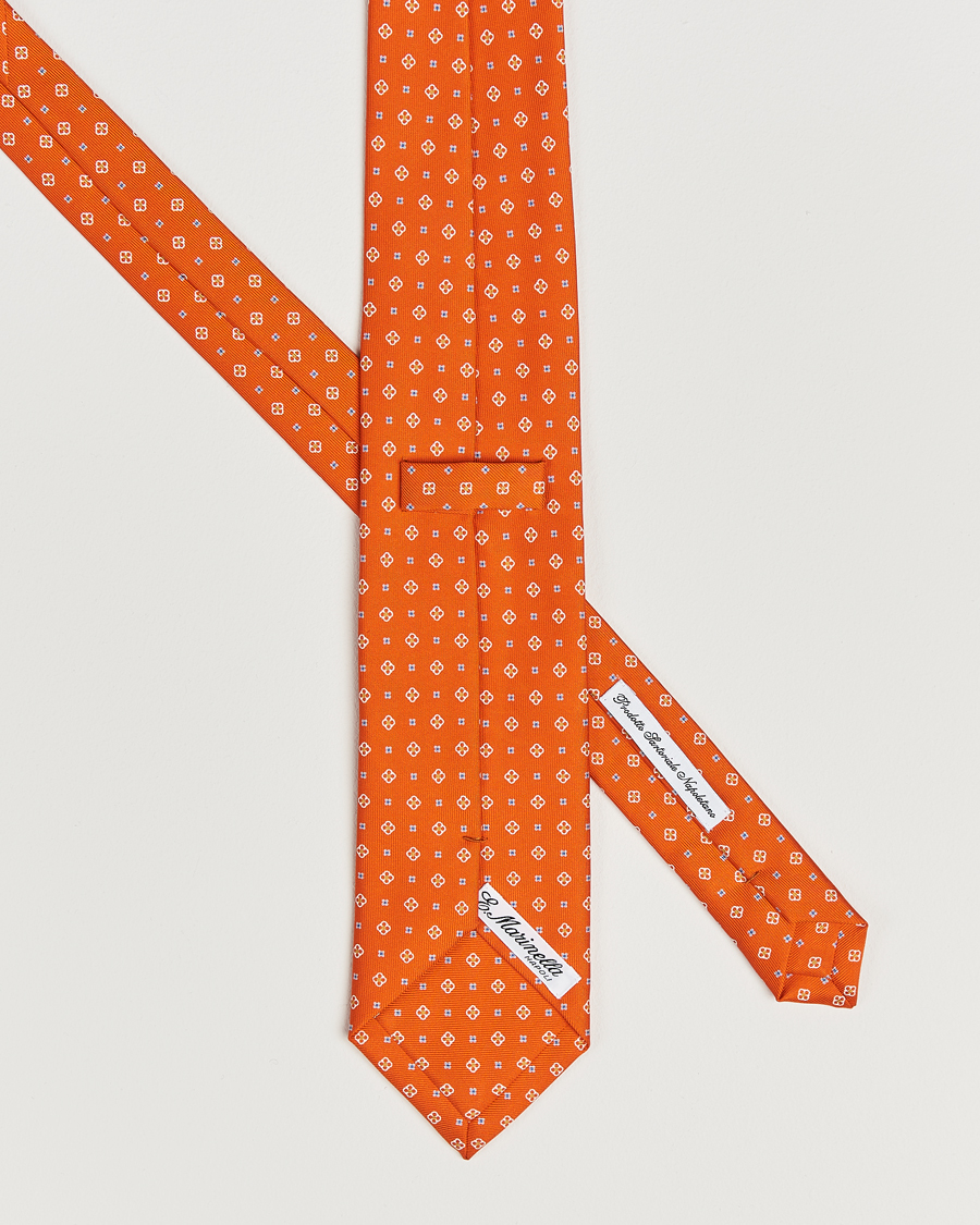 Homme | Cravates | E. Marinella | 3-Fold Printed Silk Tie Orange