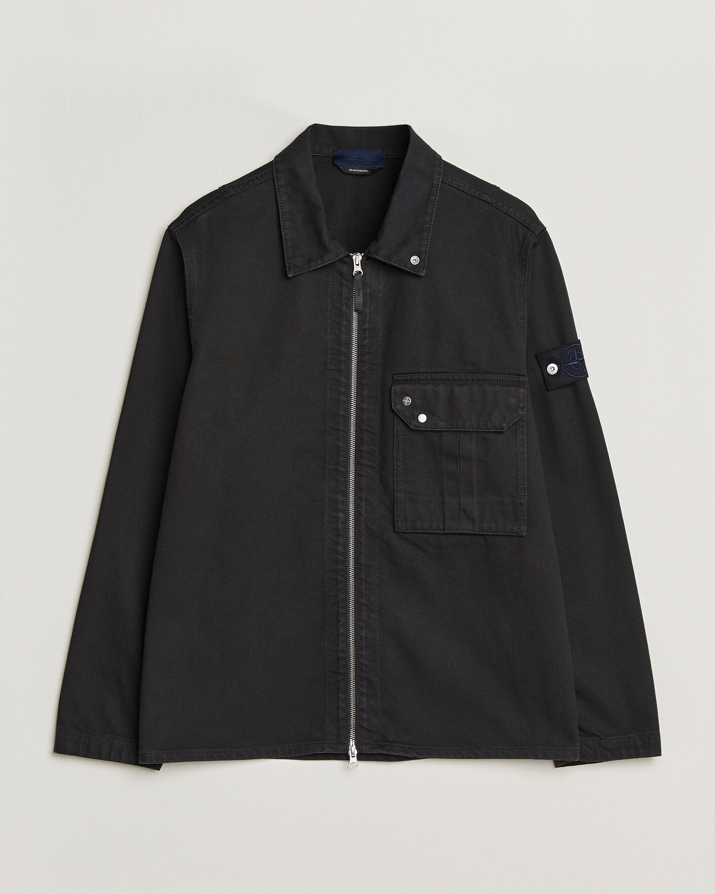 Heren | Jassen | Stone Island | Denim Zip Overshirt Black