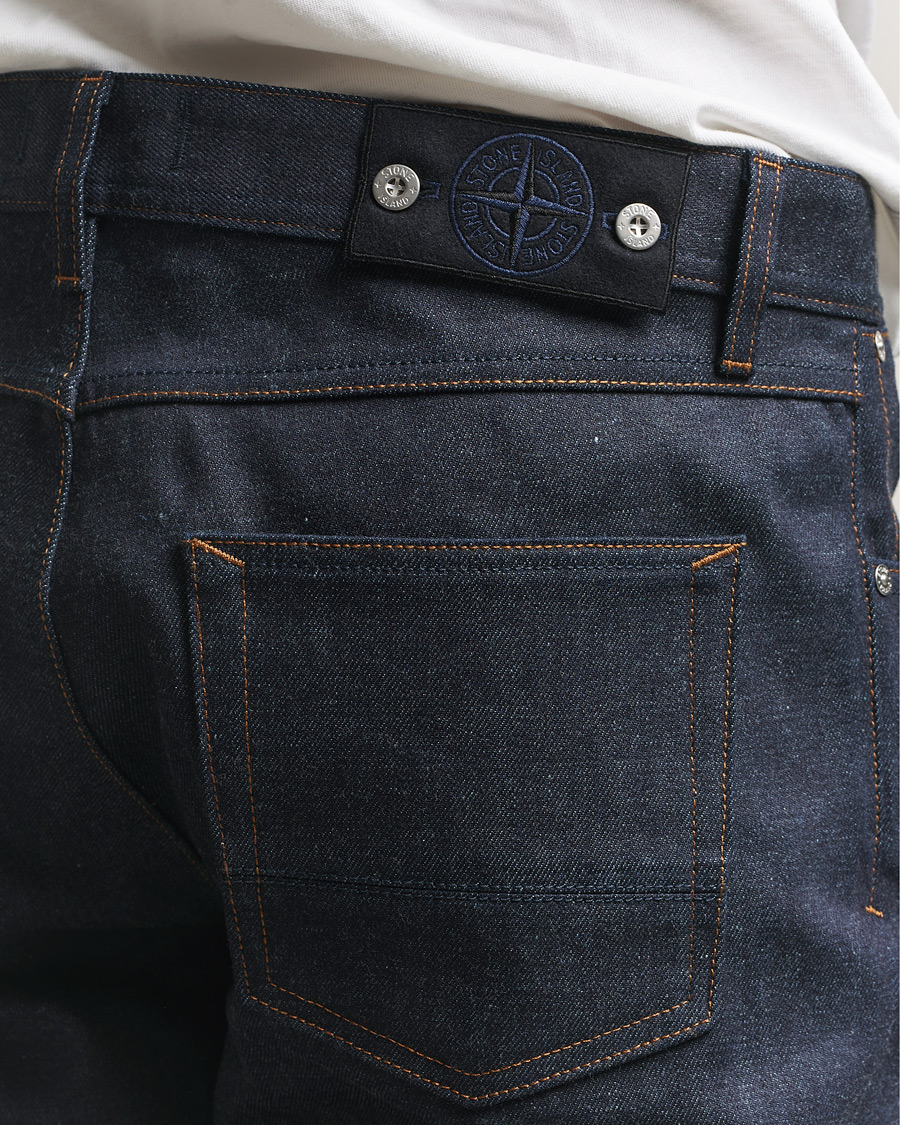 Heren | Jeans | Stone Island | Straight Fit Raw Denim Jeans Blue