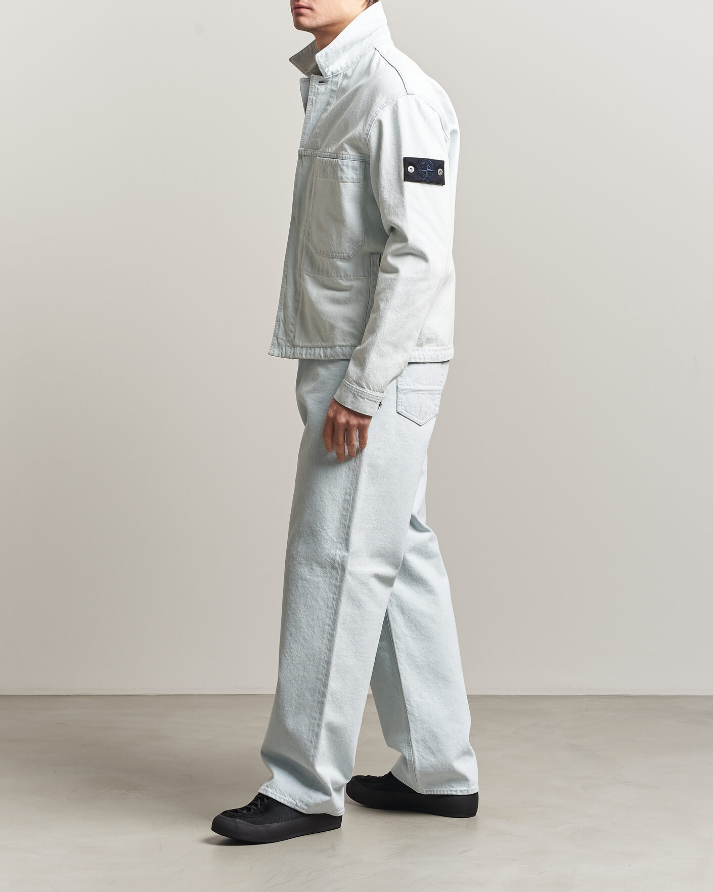 Heren | Overhemden | Stone Island | Loose Fit Denim Jeans Blue Extra Bleach