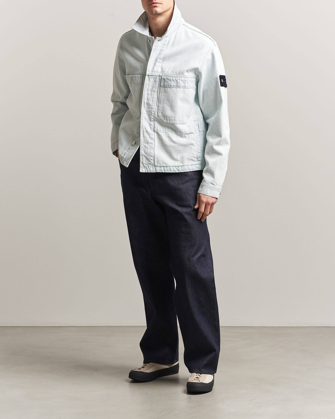 Homme | Chemises | Stone Island | Loose Fit Denim Jeans Blue Raw