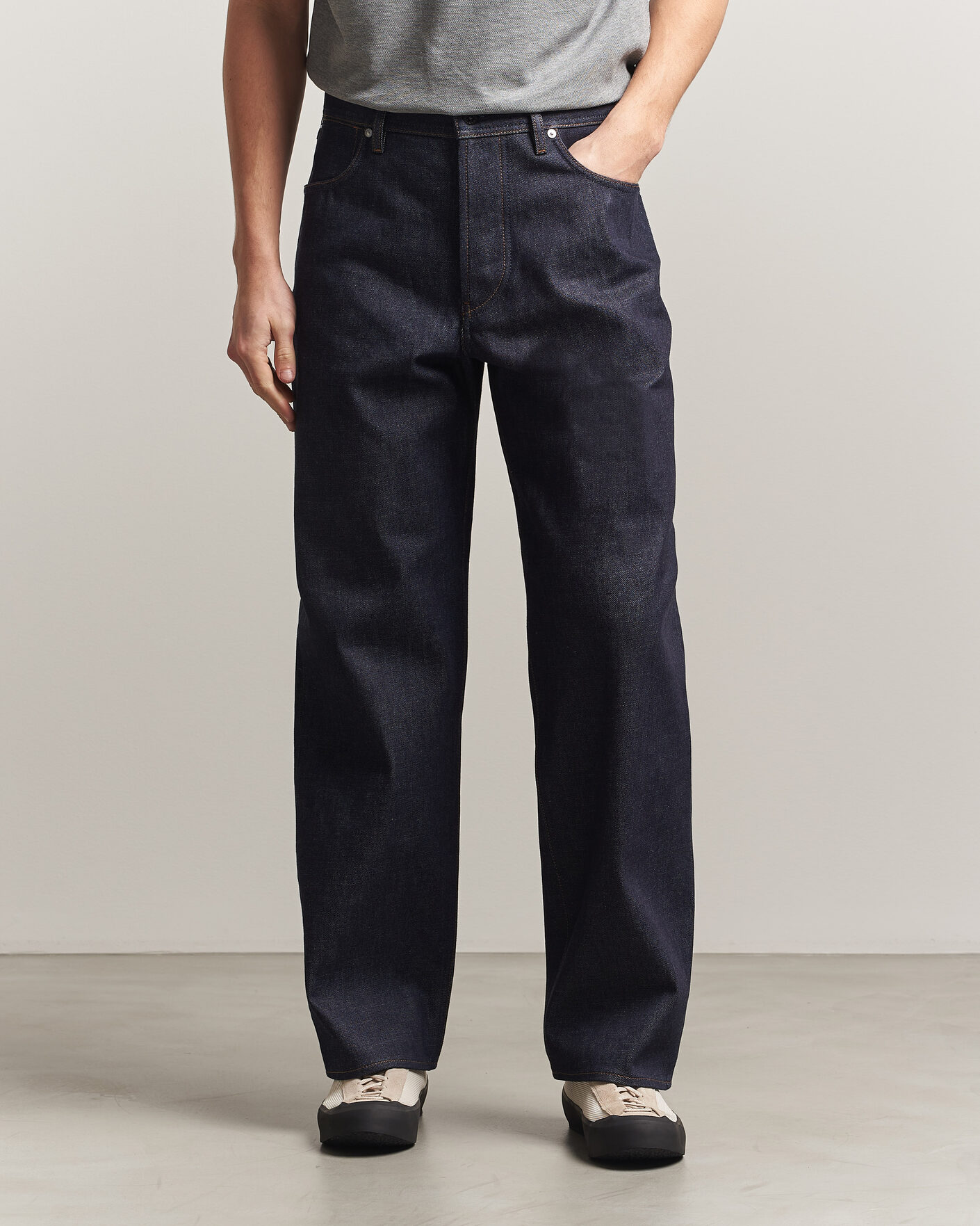 Homme | Chemises | Stone Island | Loose Fit Denim Jeans Blue Raw