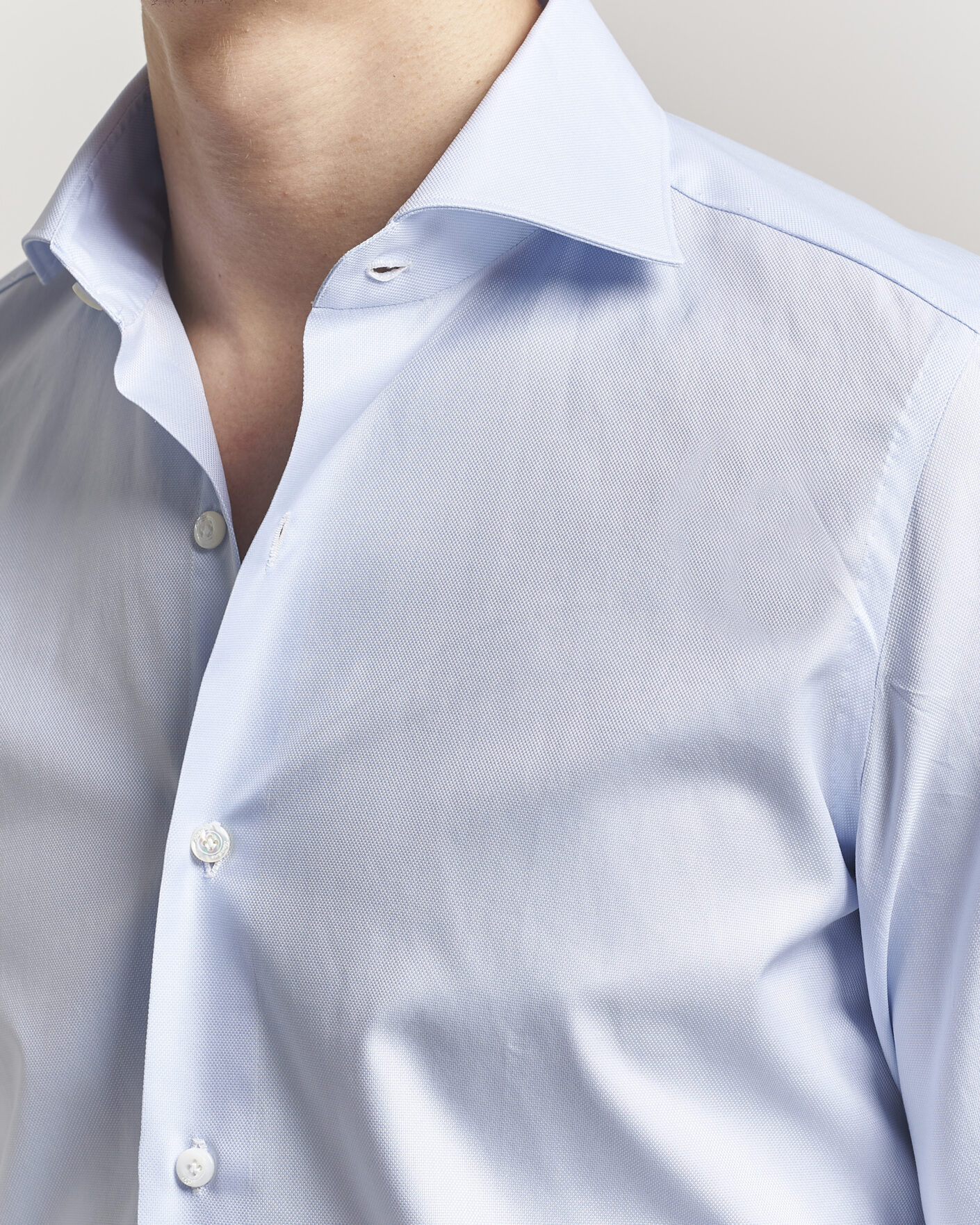 Homme | Chemises | Finamore Napoli | Milano Slim Royal Oxford Dress Shirt Light Blue