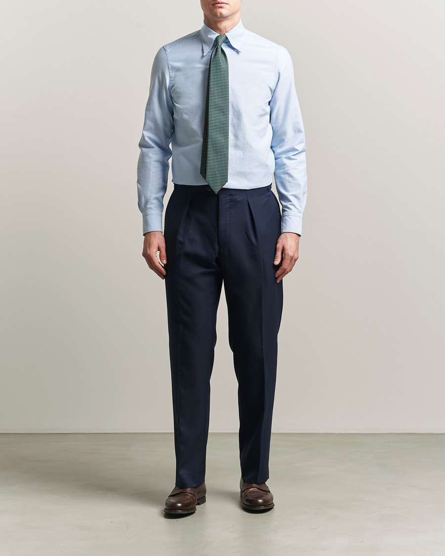 Homme | Chemises | Finamore Napoli | Gaeta Oxford Button Down Shirt Light Blue