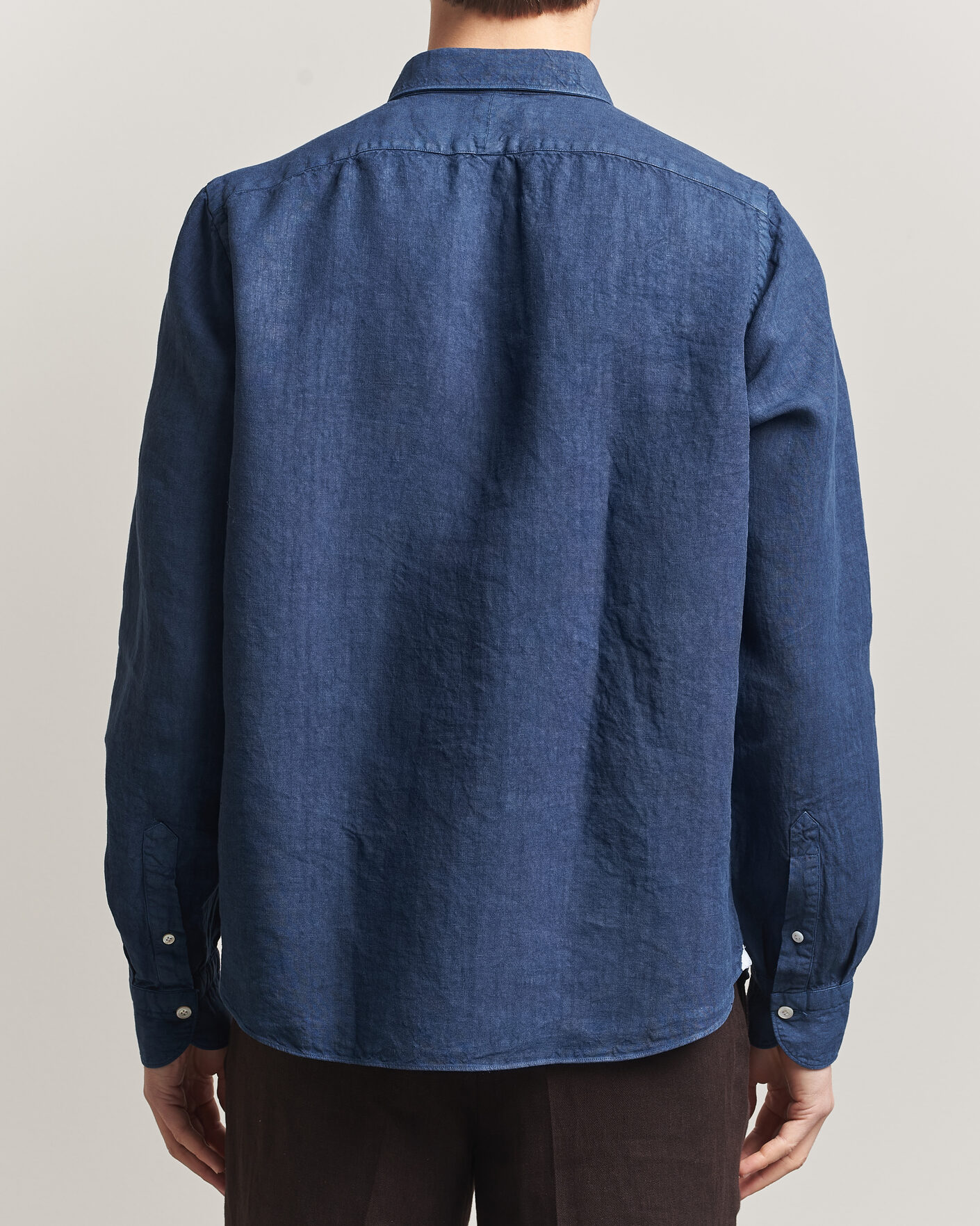 Homme | Chemises | Finamore Napoli | Salina Garment Dyed Linen Overshirt Navy