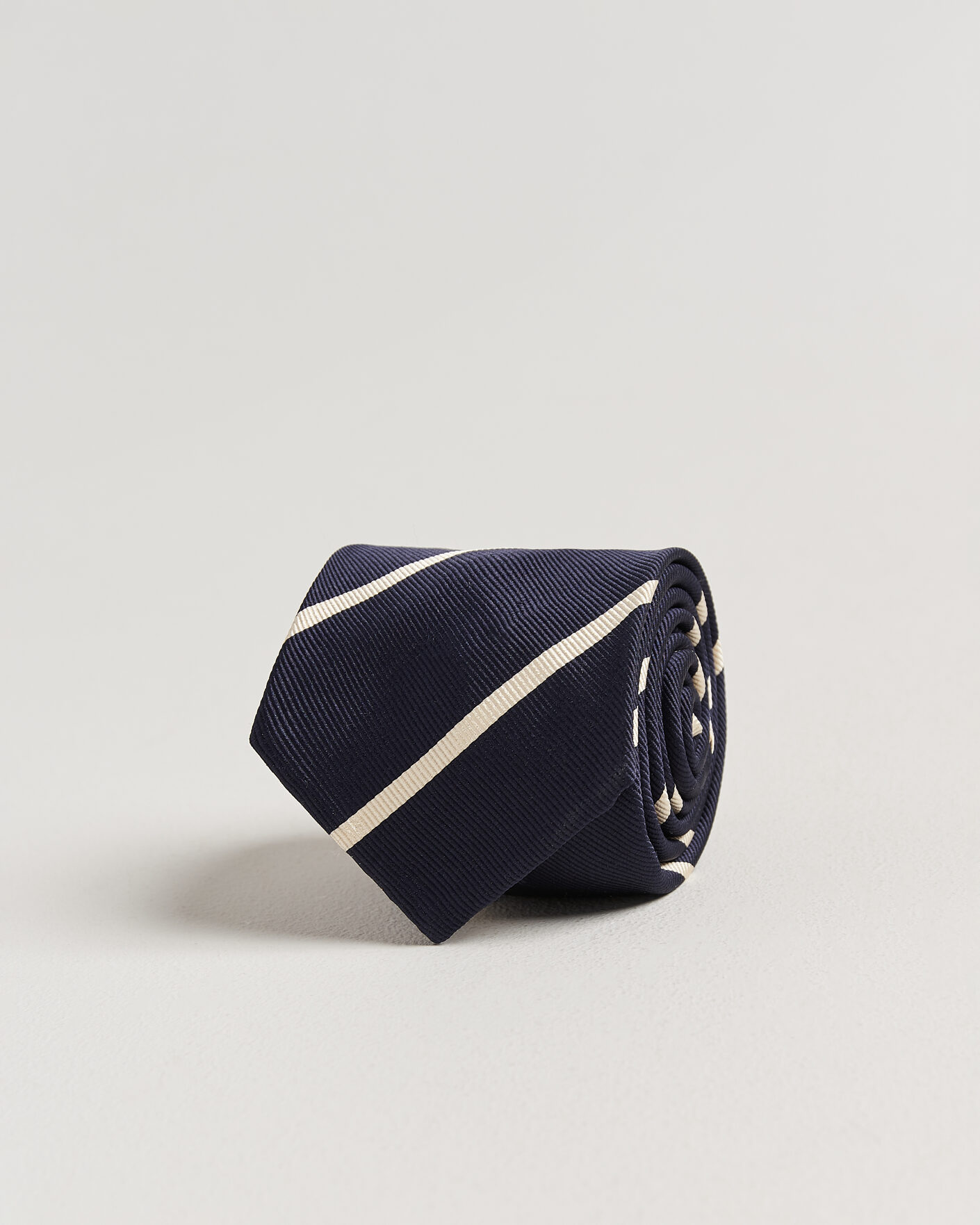 Heren | Stropdassen | Finamore Napoli | Regimental Stripe Silk Tie Navy/White