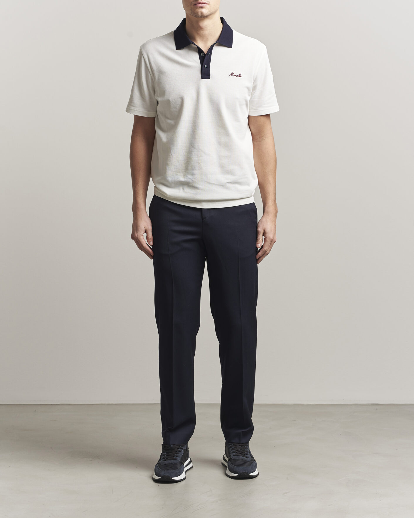 Homme | Polos | Moncler | Signature Logo Polo Off White