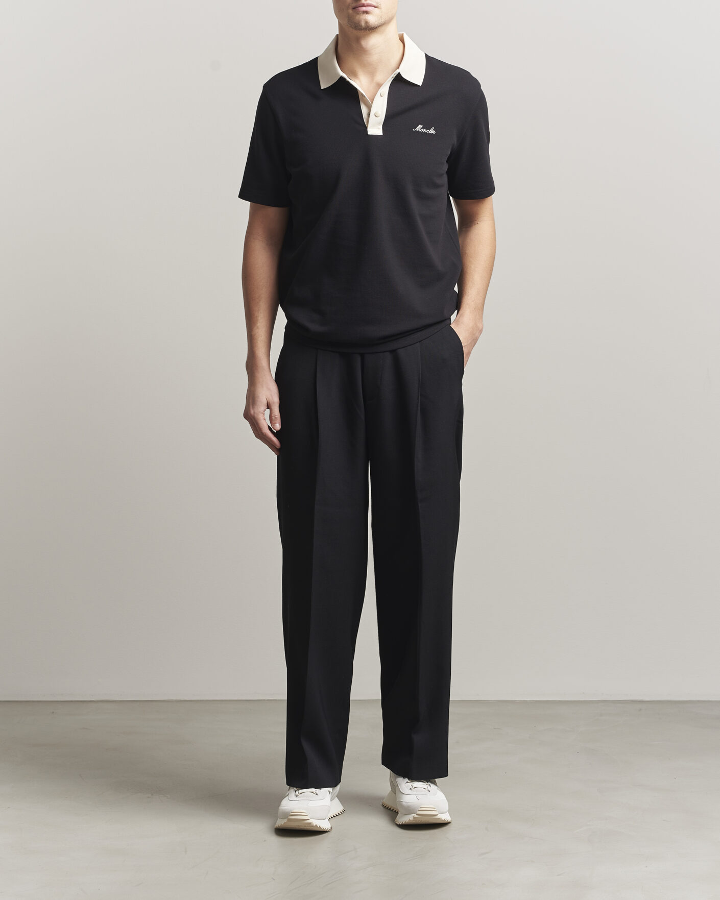 Homme | Polos | Moncler | Signature Logo Polo Black