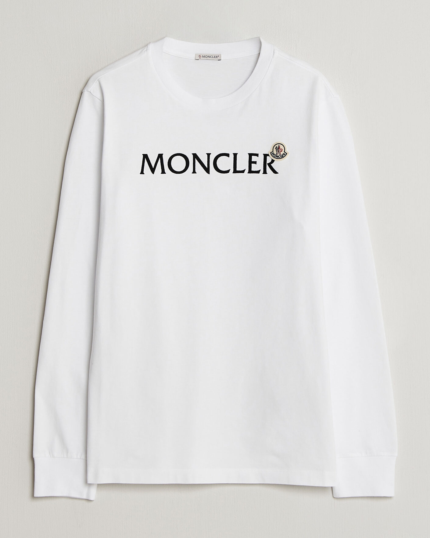 Heren | T-shirts | Moncler | Lettering Logo Long Sleeve T-Shirt White