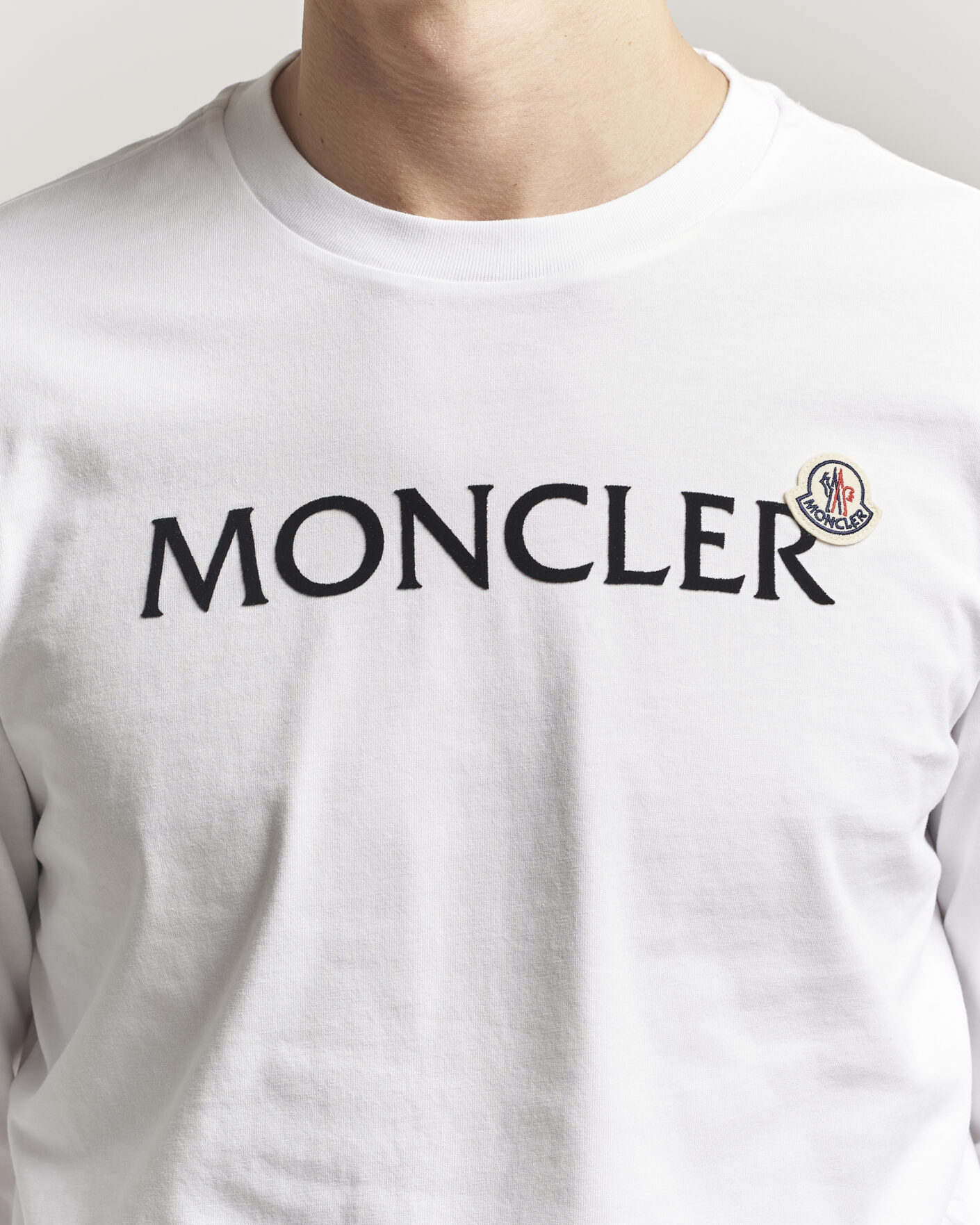 Homme | T-shirts | Moncler | Lettering Logo Long Sleeve T-Shirt White
