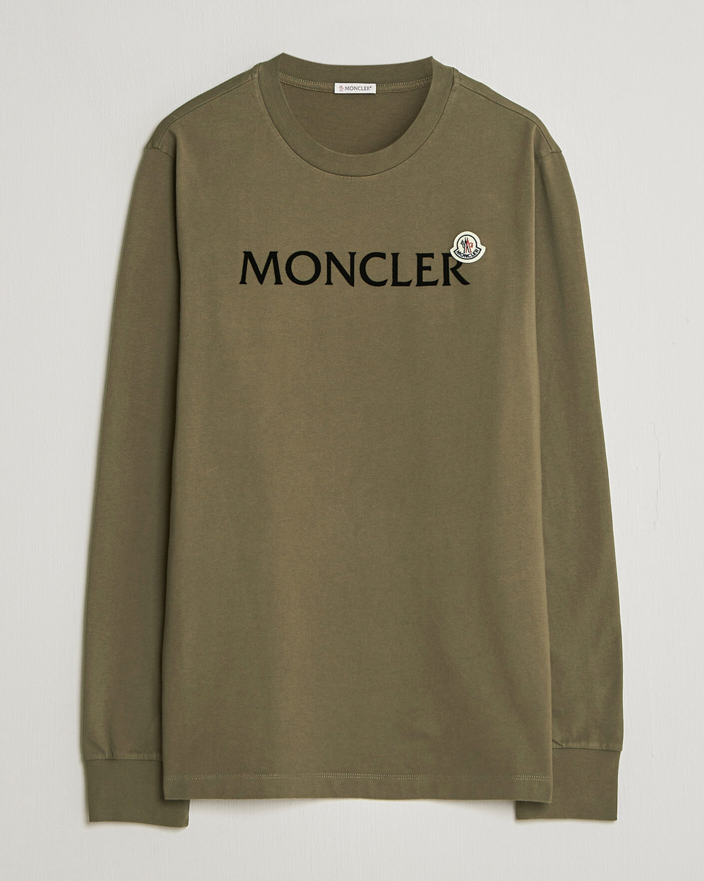 Heren | T-shirts | Moncler | Lettering Logo Long Sleeve T-Shirt Desert