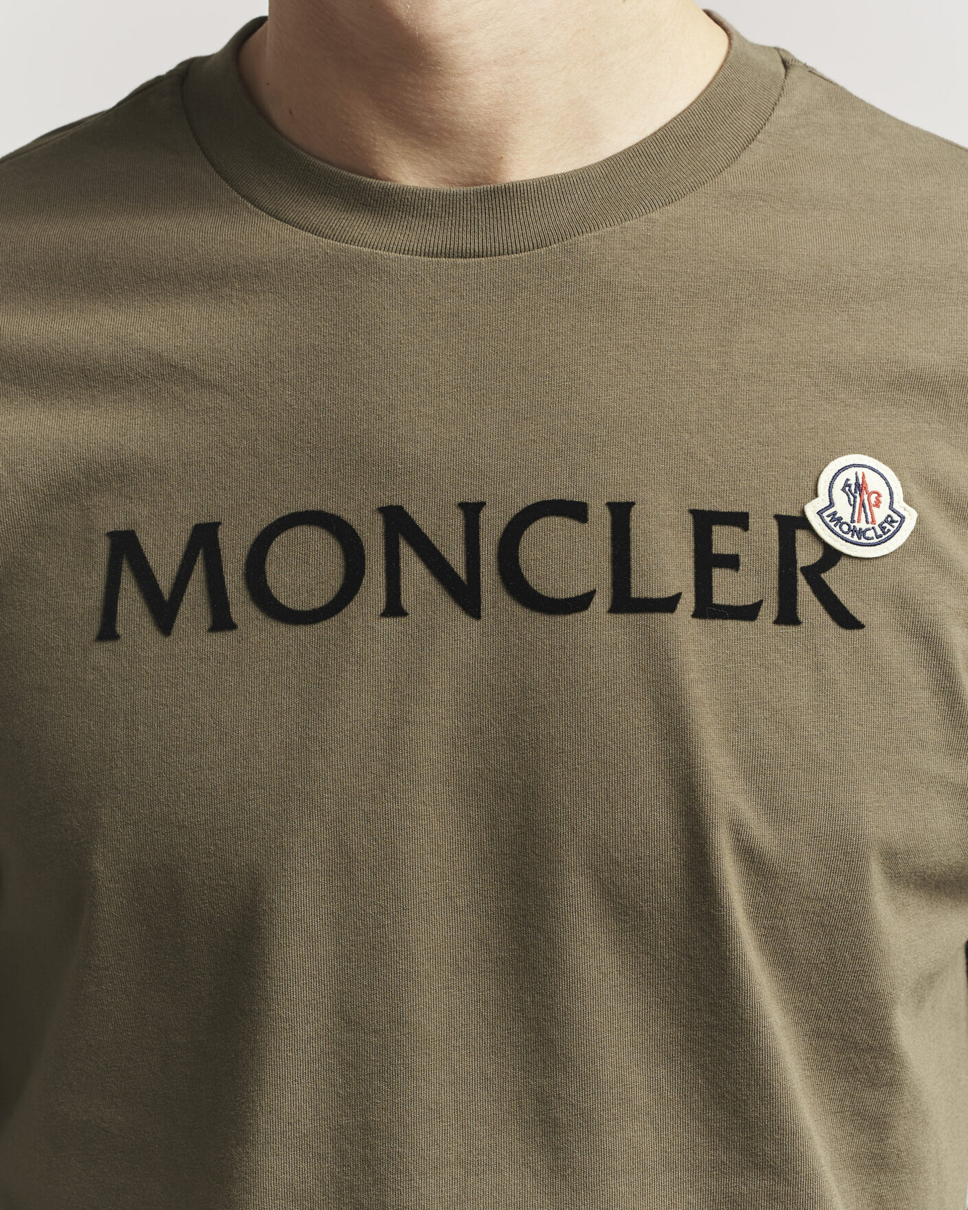 Heren | T-shirts | Moncler | Lettering Logo Long Sleeve T-Shirt Desert