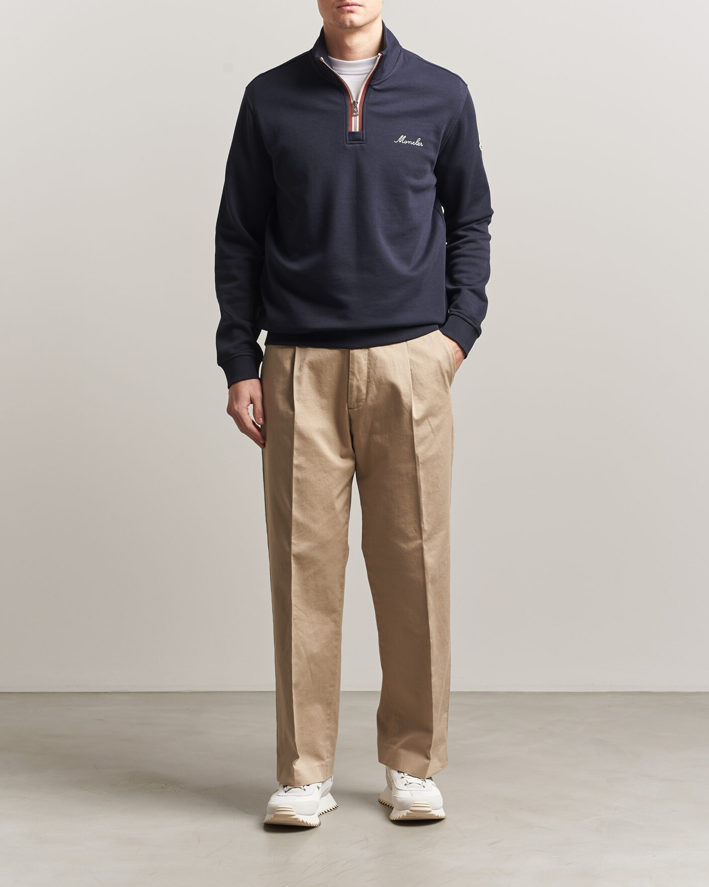 Heren | Truien | Moncler | Signature Logo Half Zip Navy